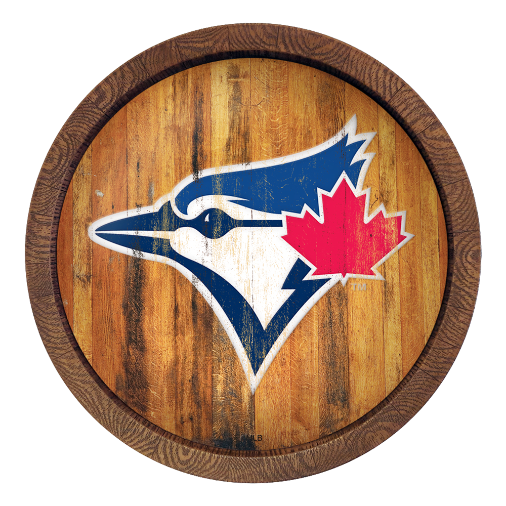 Toronto Blue Jays Logo - Weathered "Faux" Barrel Top Sign  