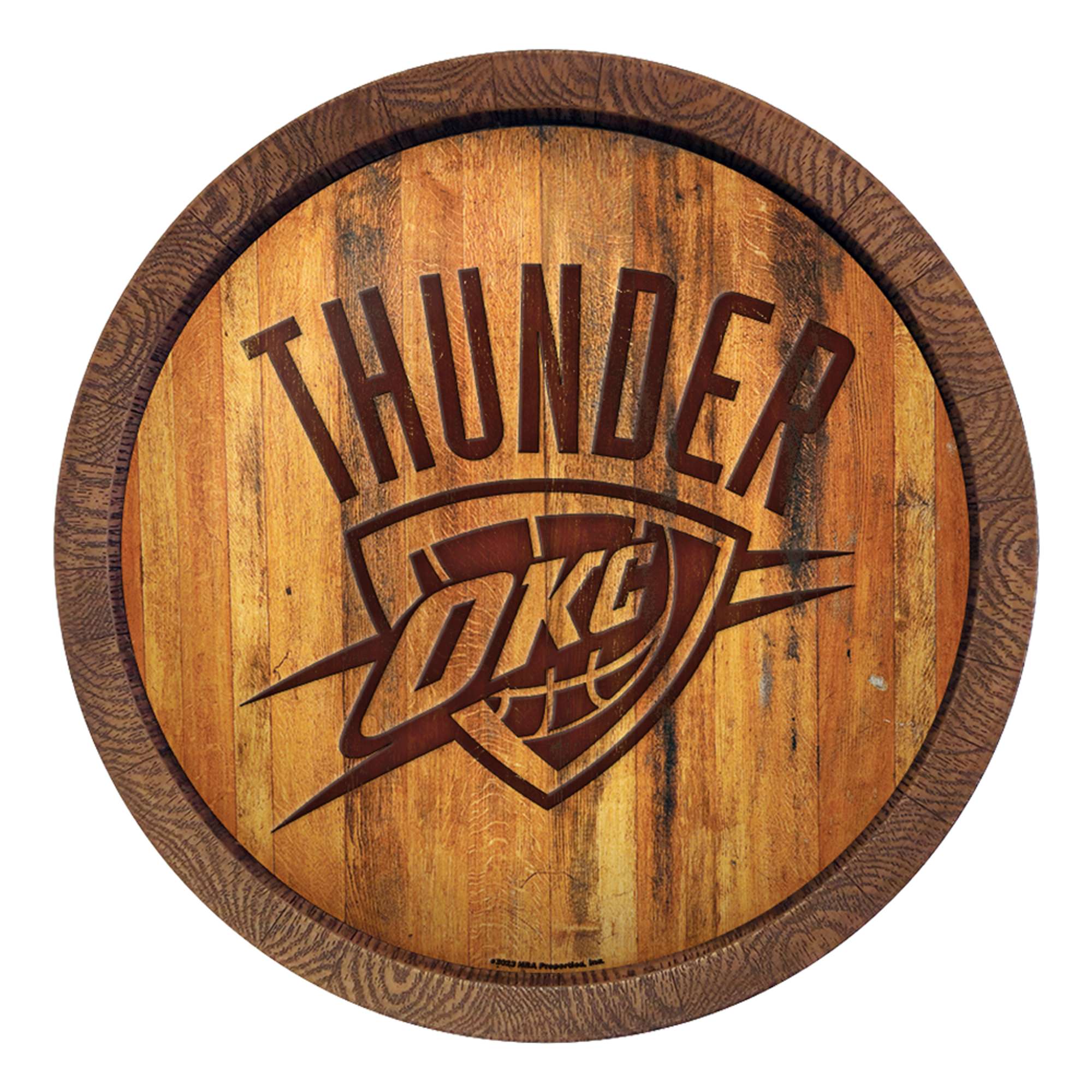 Oklahoma City Thunder: Logo - "Faux" Barrel Top Sign    