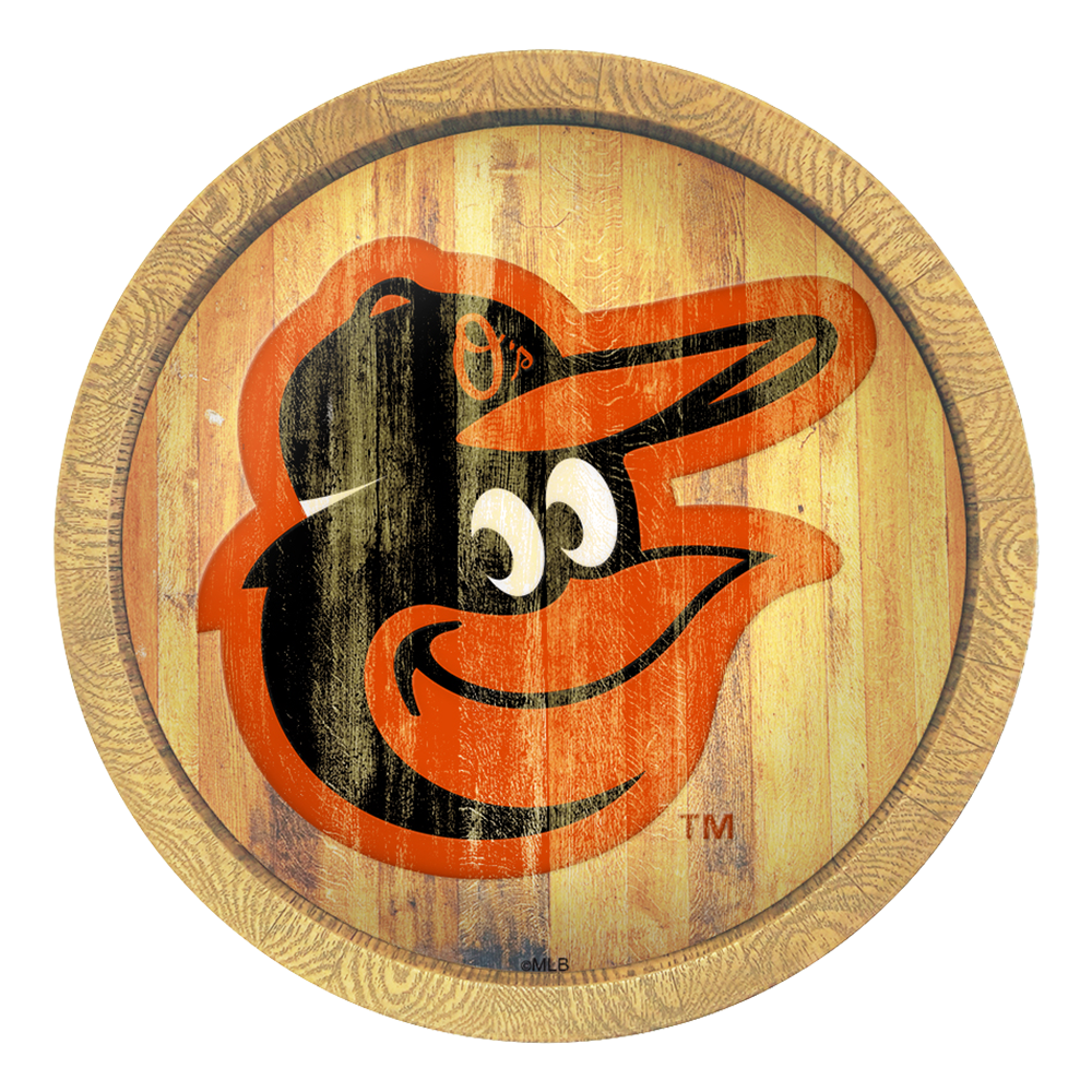 Baltimore Orioles: Weathered "Faux" Barrel Top Sign   