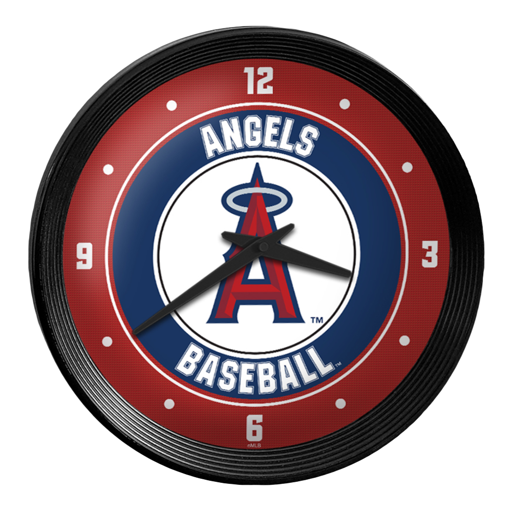 Los Angeles Angels Ribbed Frame Wall Clock  