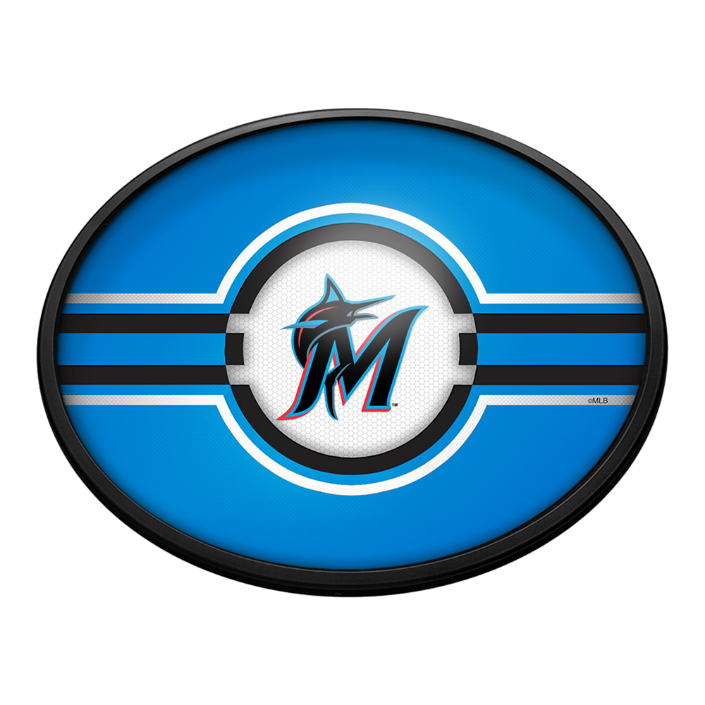 Miami Marlins Logo - Oval Slimline Lighted Wall Sign  