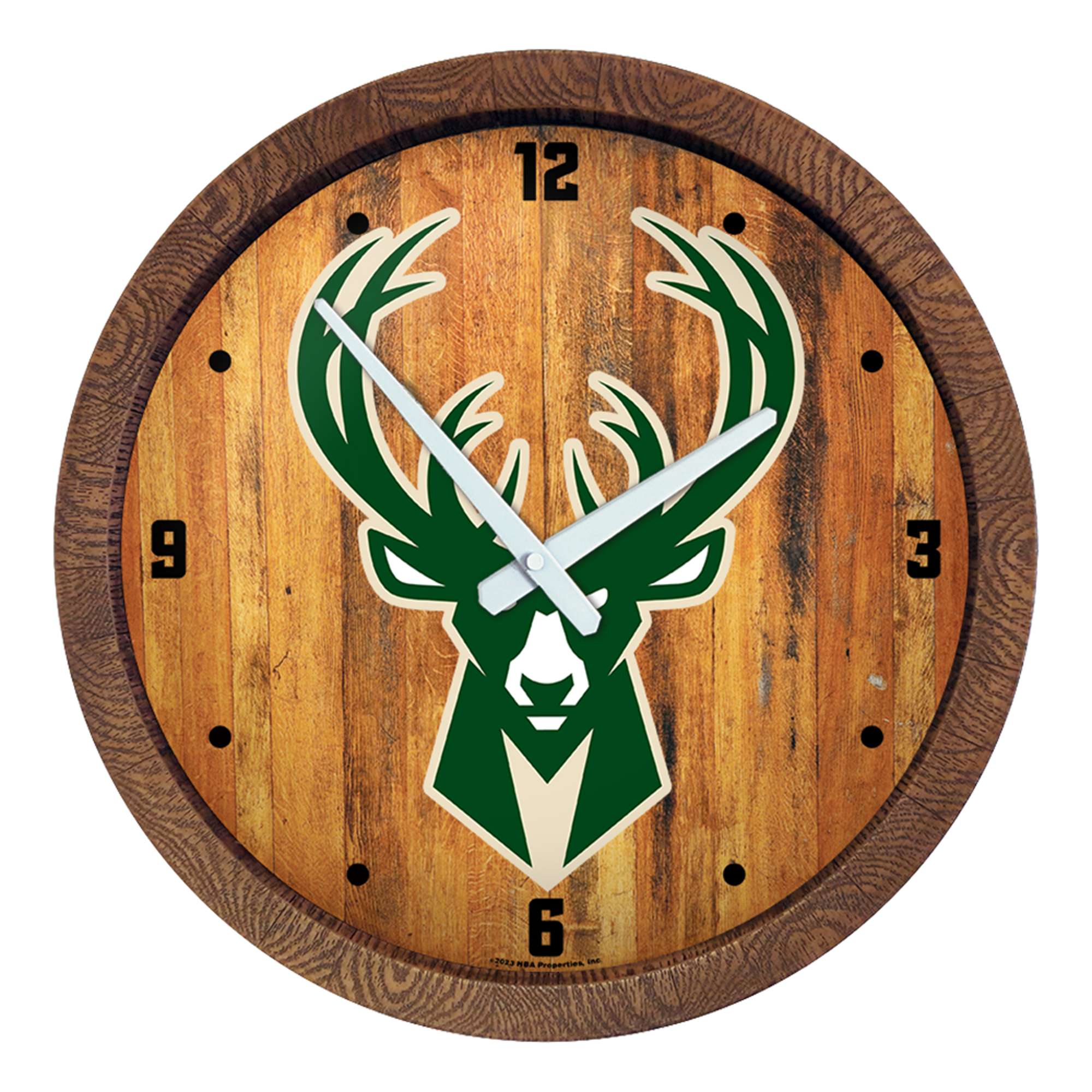 Milwaukee Bucks: "Faux" Barrel Top Clock    