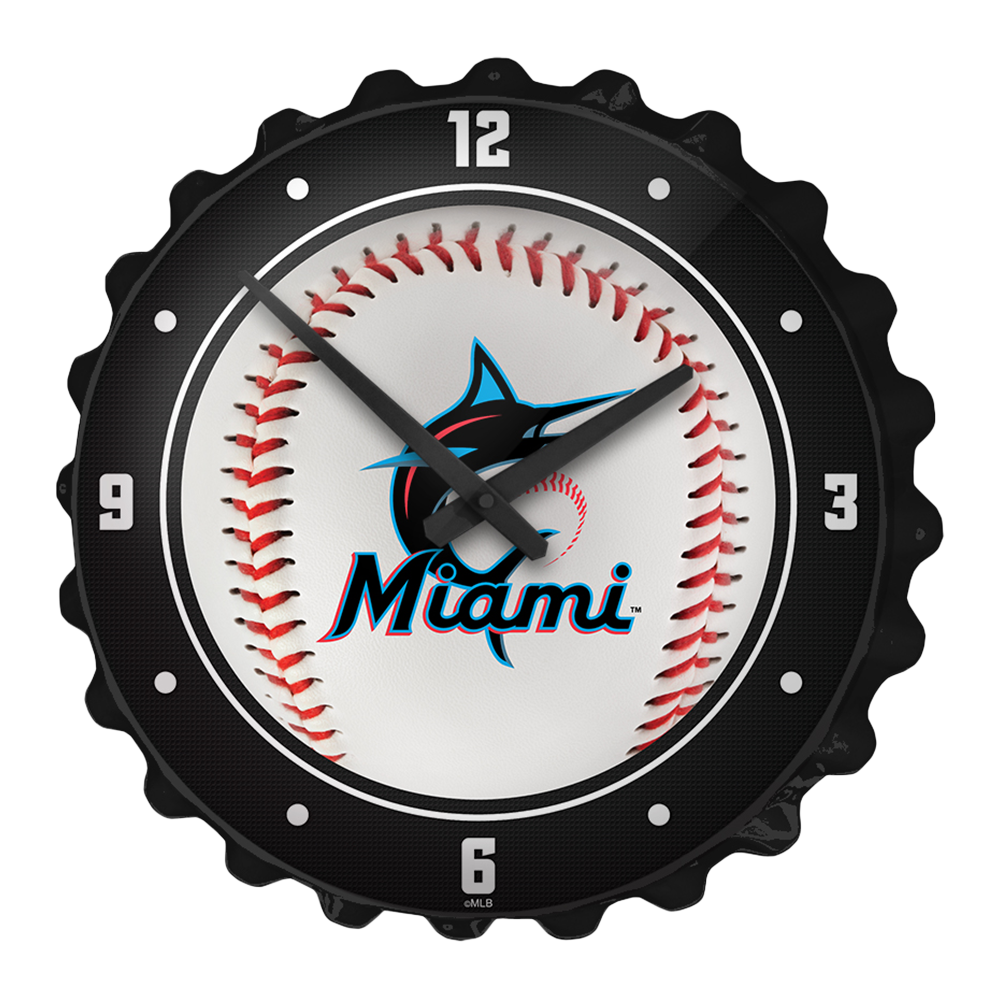 Miami Marlins Baseball - Bottle Cap Wall Clock  