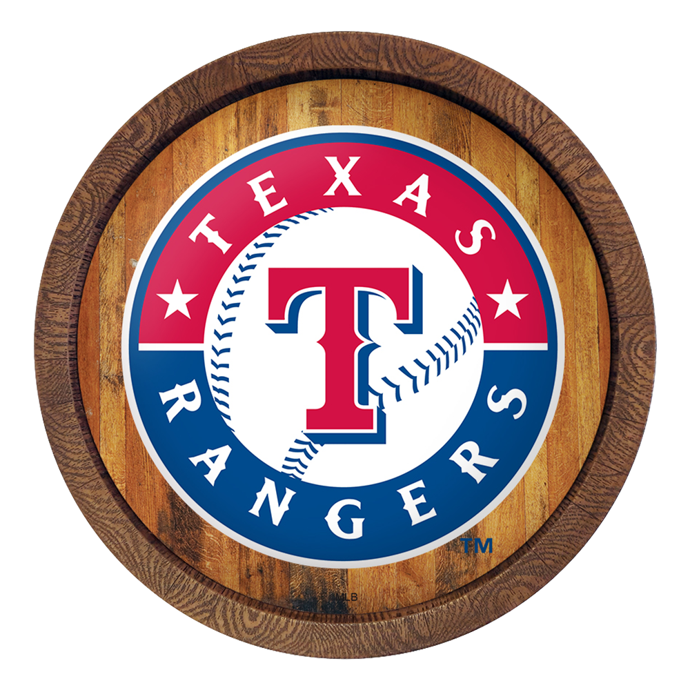 Texas Rangers "Faux" Barrel Top Sign  