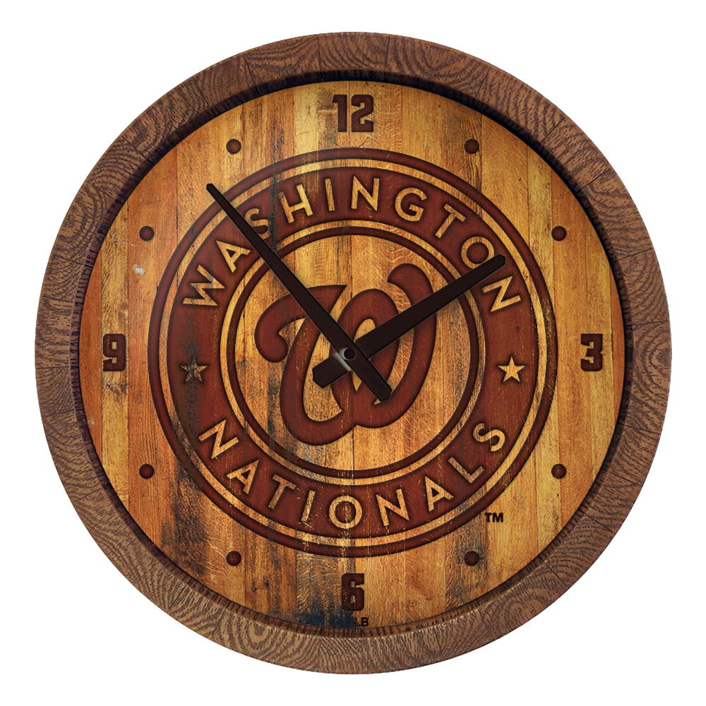Washington Nationals Branded "Faux" Barrel Top Clock  