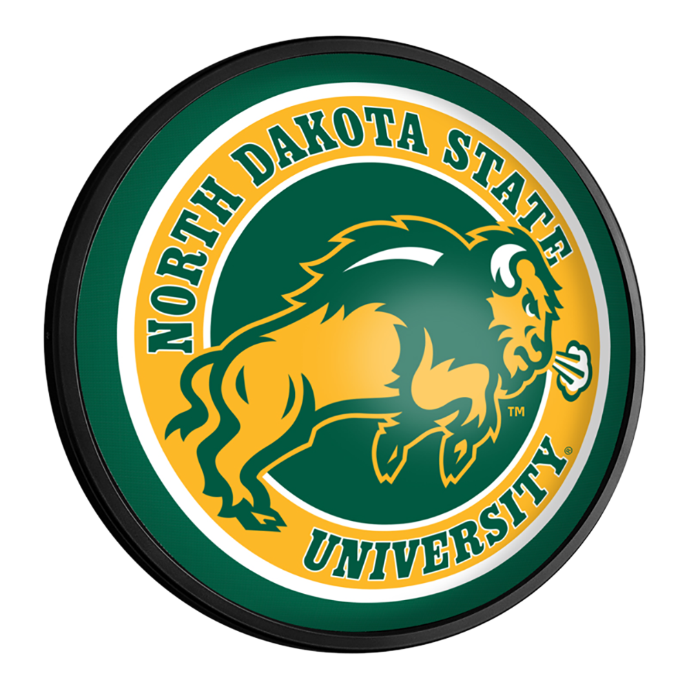 North Dakota State Bison Round Slimline Lighted Wall Sign  