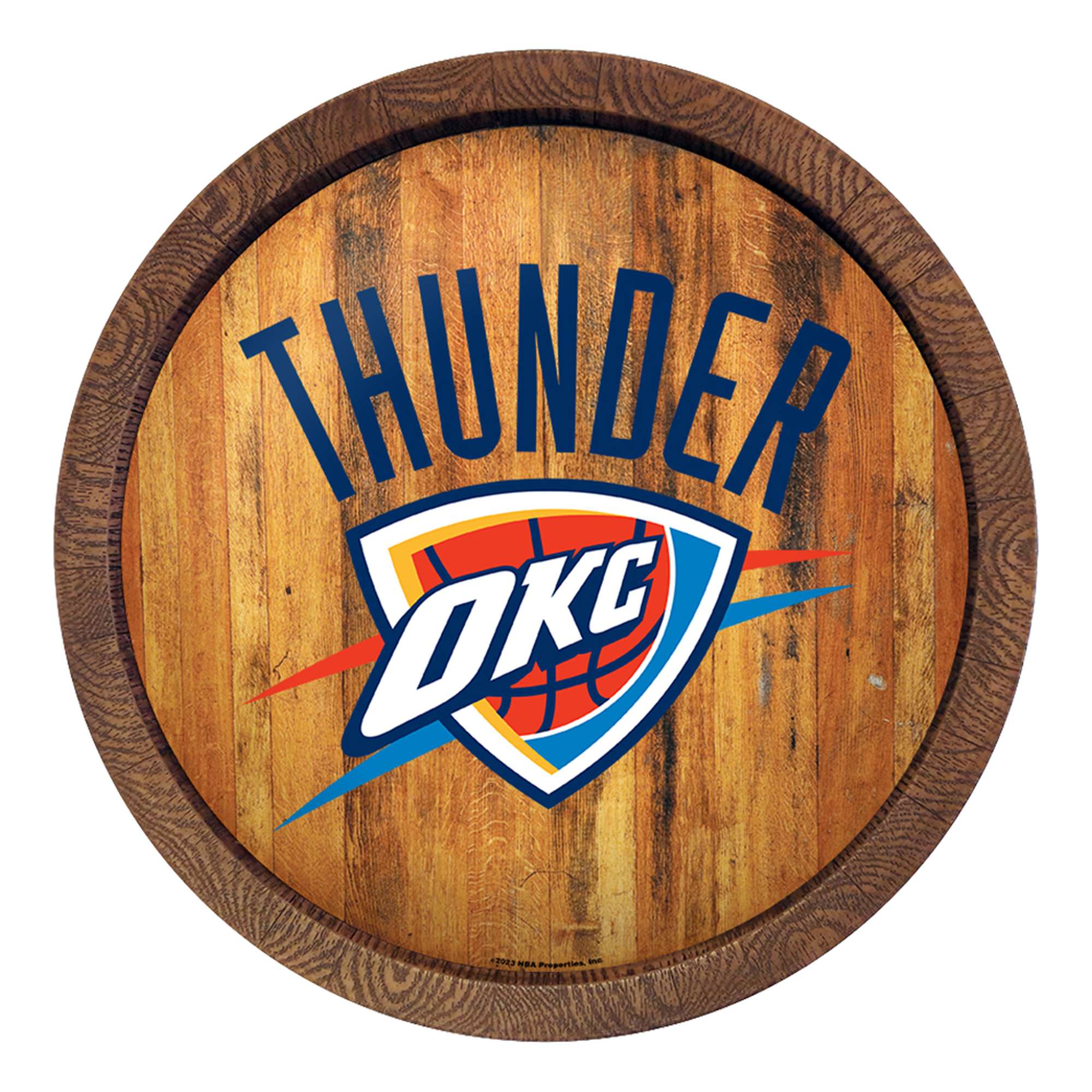 Oklahoma City Thunder: Logo - "Faux" Barrel Top Sign    