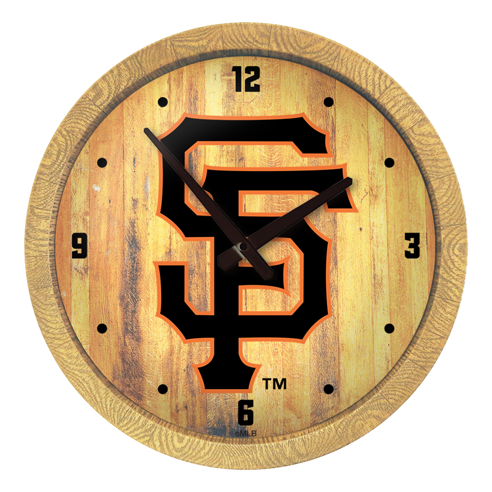 San Francisco Giants Logo - "Faux" Barrel Top Clock  