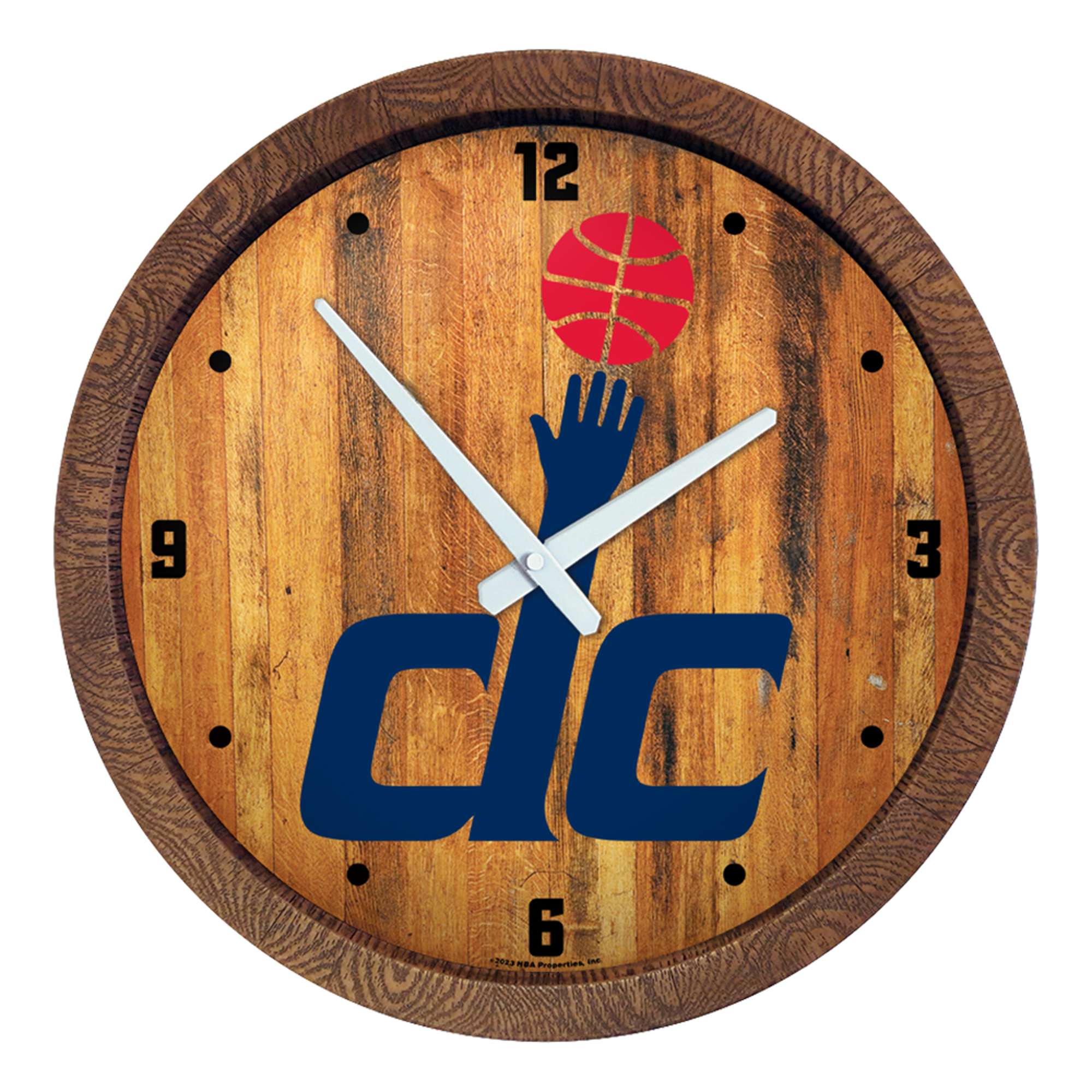 Washington Wizards: Logo - "Faux" Barrel Top Clock  