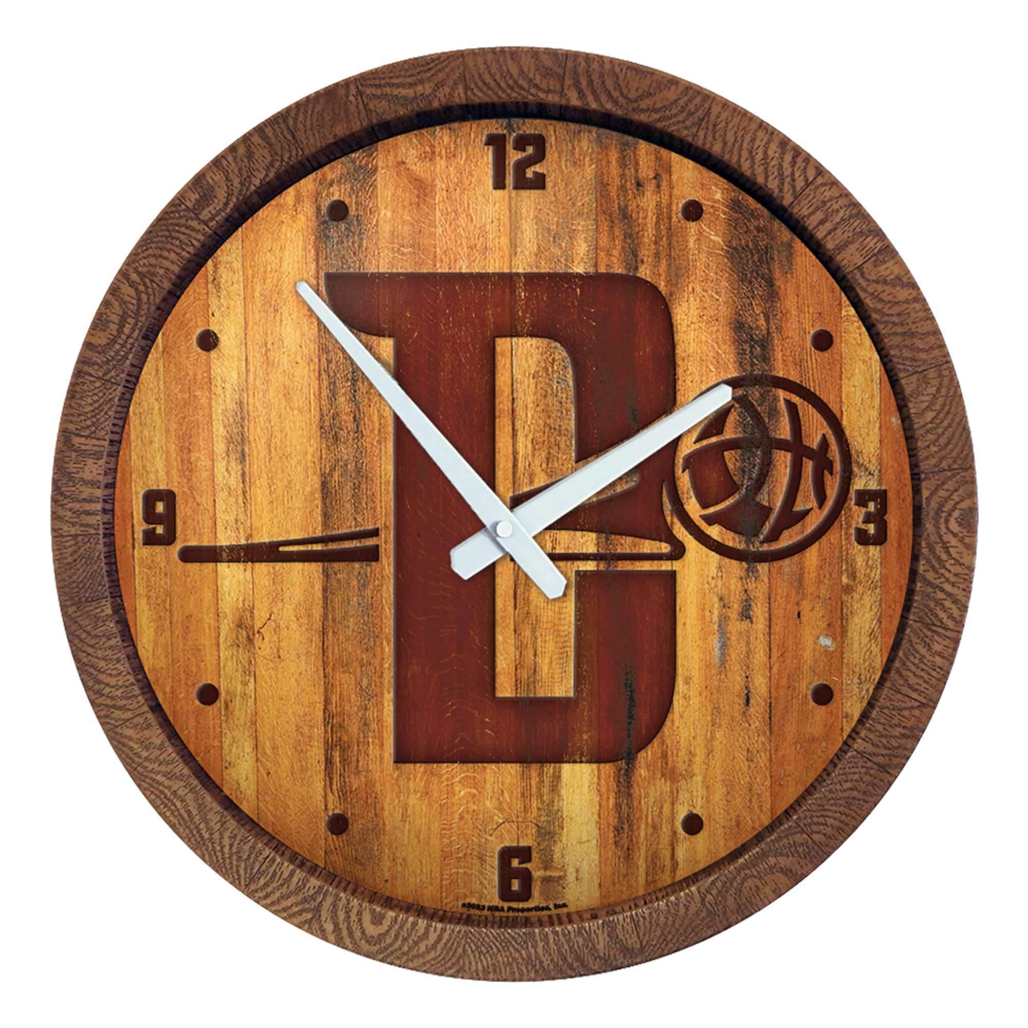 Detroit Pistons: Logo - "Faux" Barrel Top Clock    
