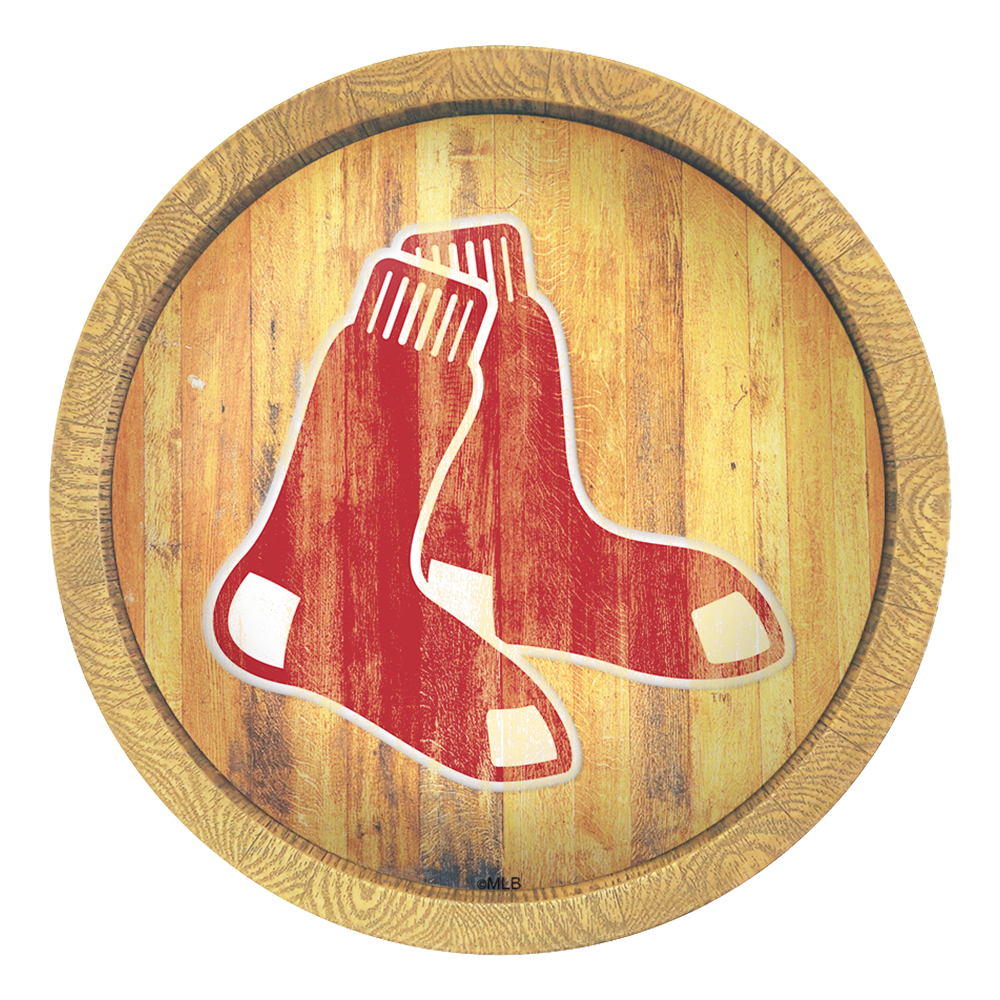 Boston Red Sox Weathered "Faux" Barrel Top Sign  