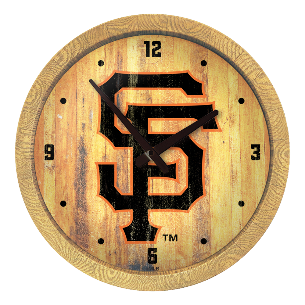 San Francisco Giants Logo - Weathered "Faux" Barrel Top Clock  