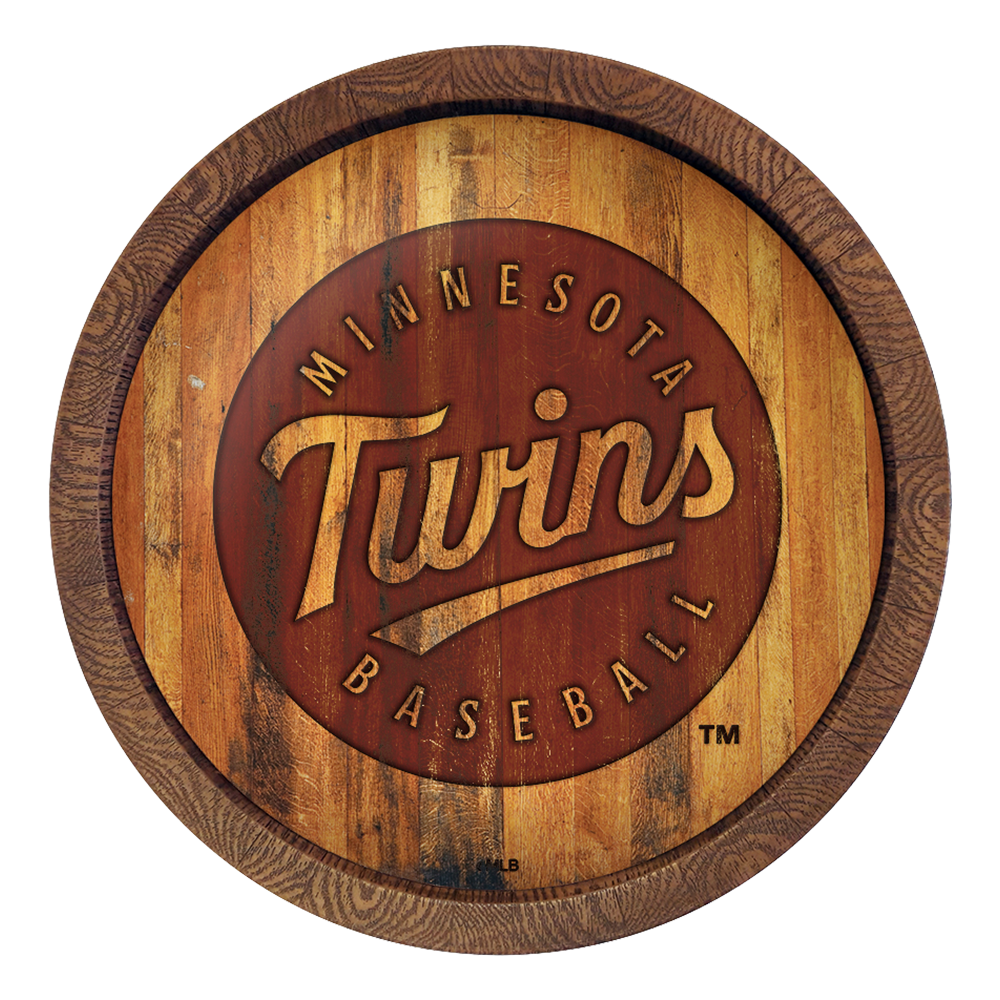 Minnesota Twins Branded "Faux" Barrel Top Sign  