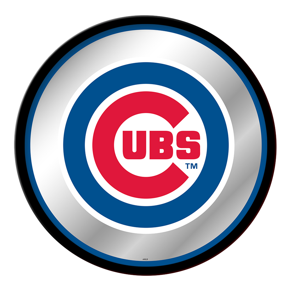 Chicago Cubs Modern Disc Mirrored Wall Sign  