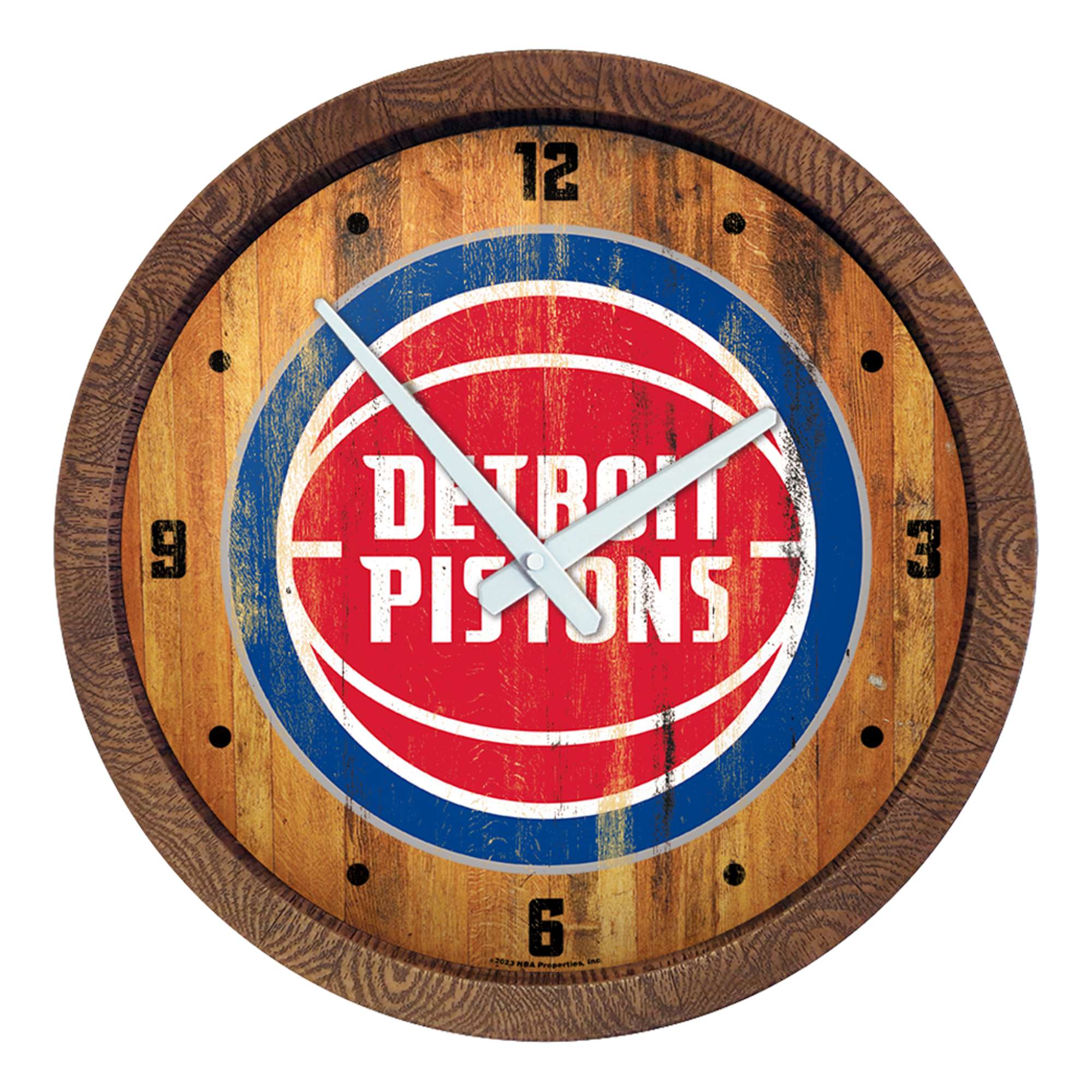 Detroit Pistons: "Faux" Barrel Top Clock    