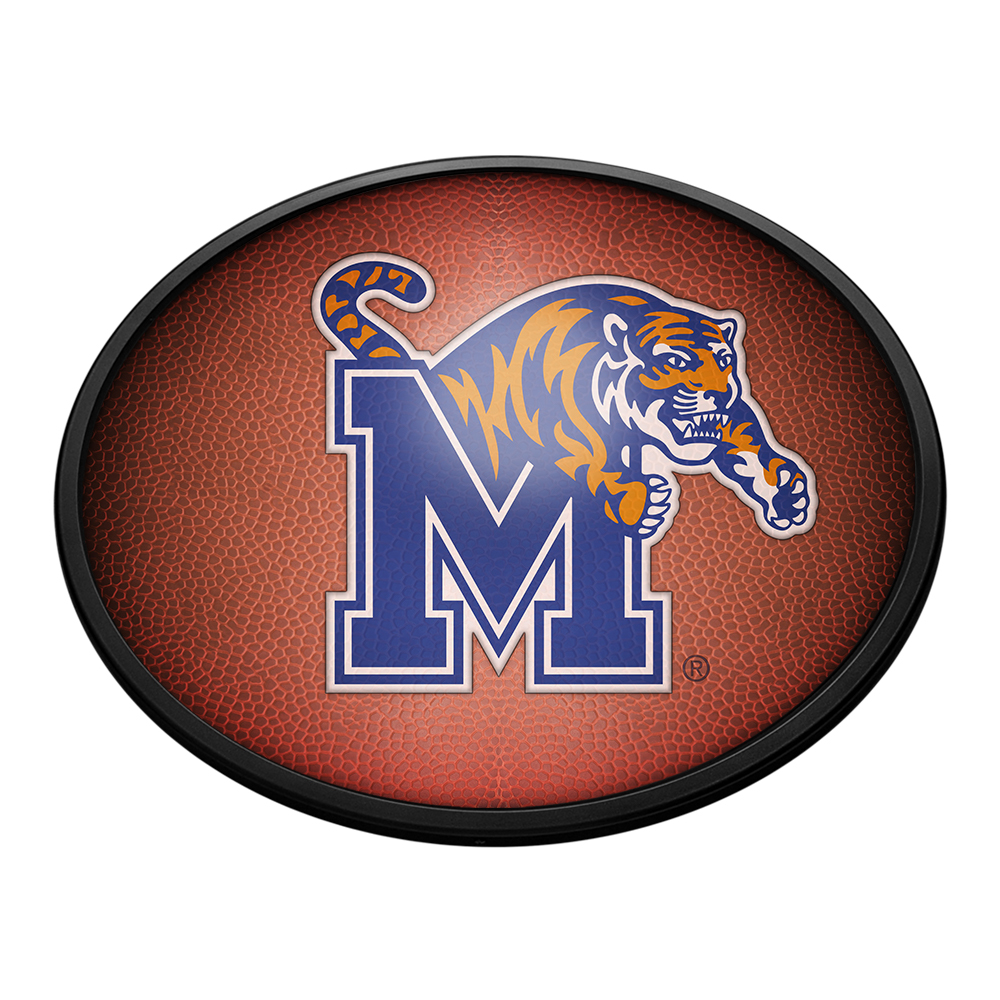 Memphis Tigers Pigskin - Oval Slimline Lighted Wall Sign