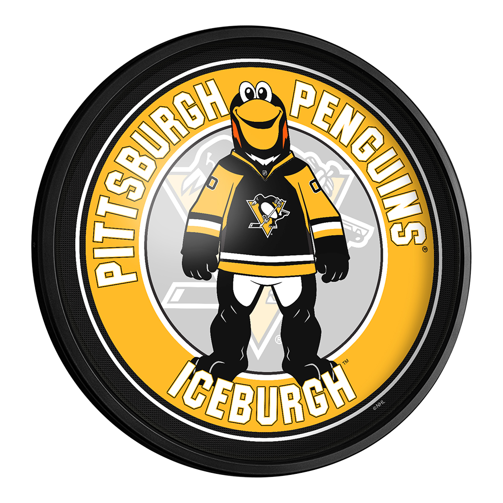 Pittsburgh Penguins Iceburgh - Round Slimline Lighted Wall Sign  