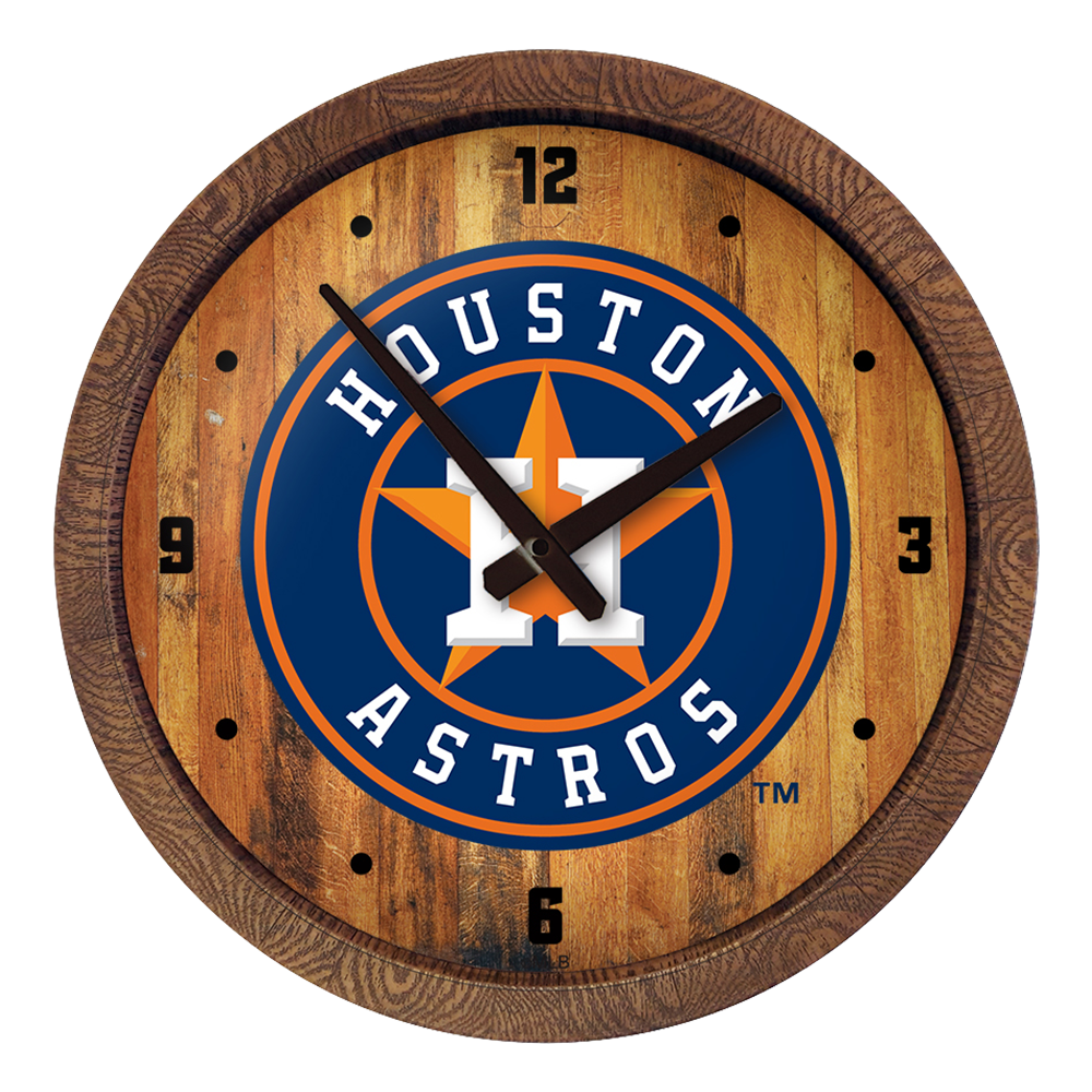 Houston Astros "Faux" Barrel Top Clock  