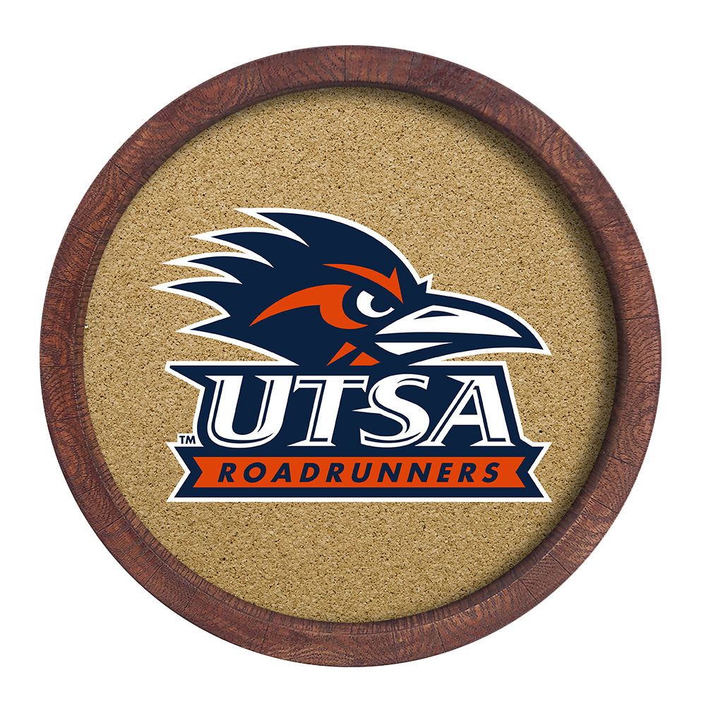 UTSA Roadrunners "Faux" Barrel Framed Cork Board  
