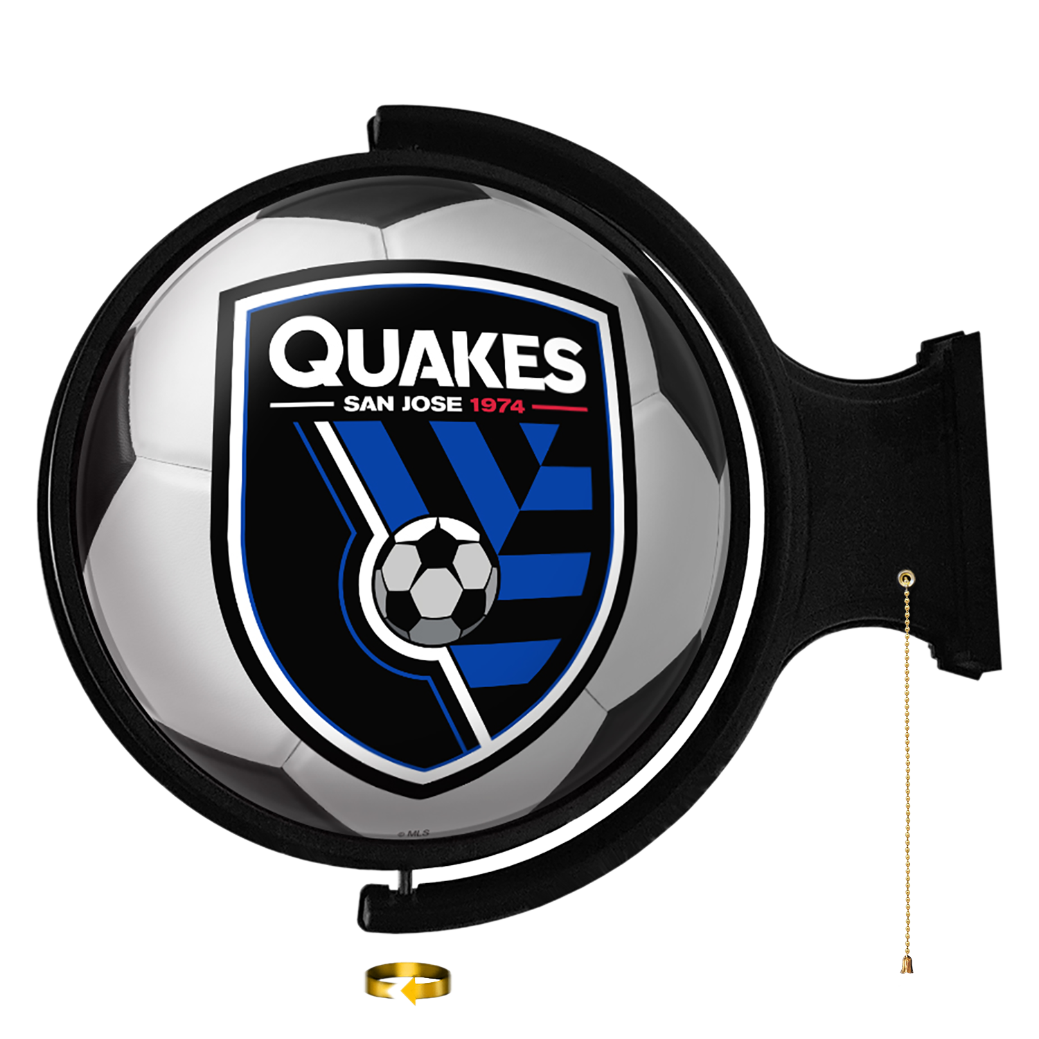 San Jose Earthquakes: Soccer Ball - Original Round Rotating Lighted Wall Sign  