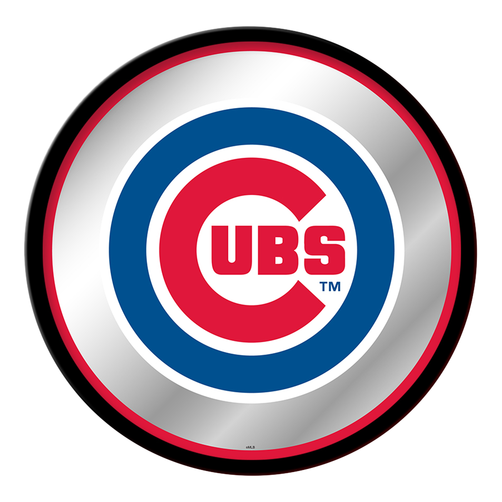 Chicago Cubs Modern Disc Mirrored Wall Sign  