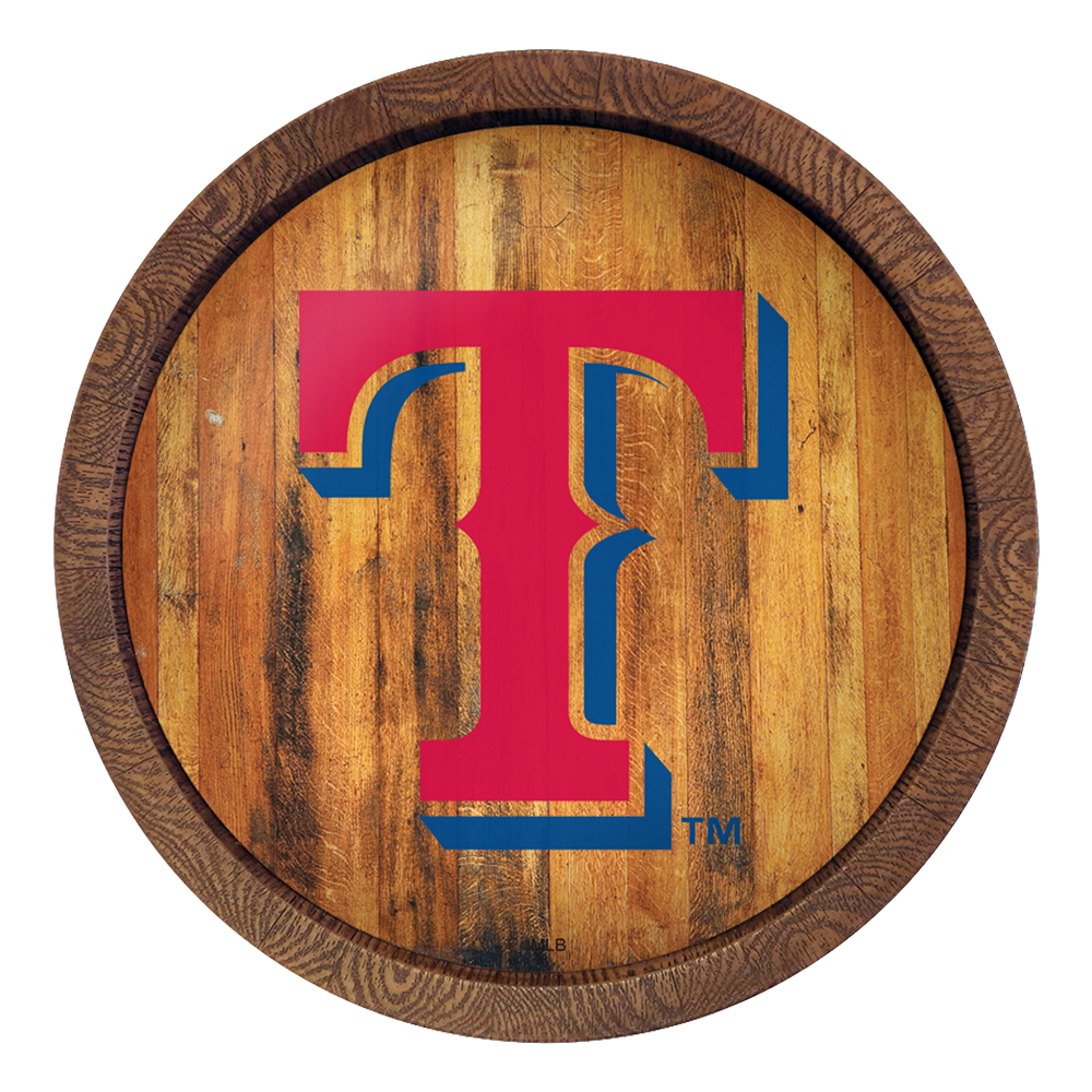 Texas Rangers Logo - "Faux" Barrel Top Sign  