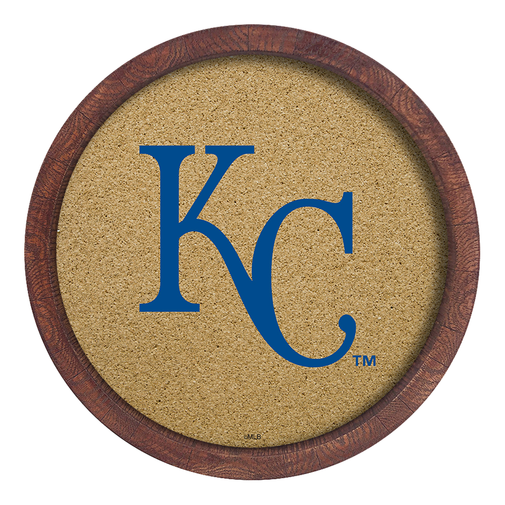 Kansas City Royals Logo - "Faux" Barrel Framed Cork Board  