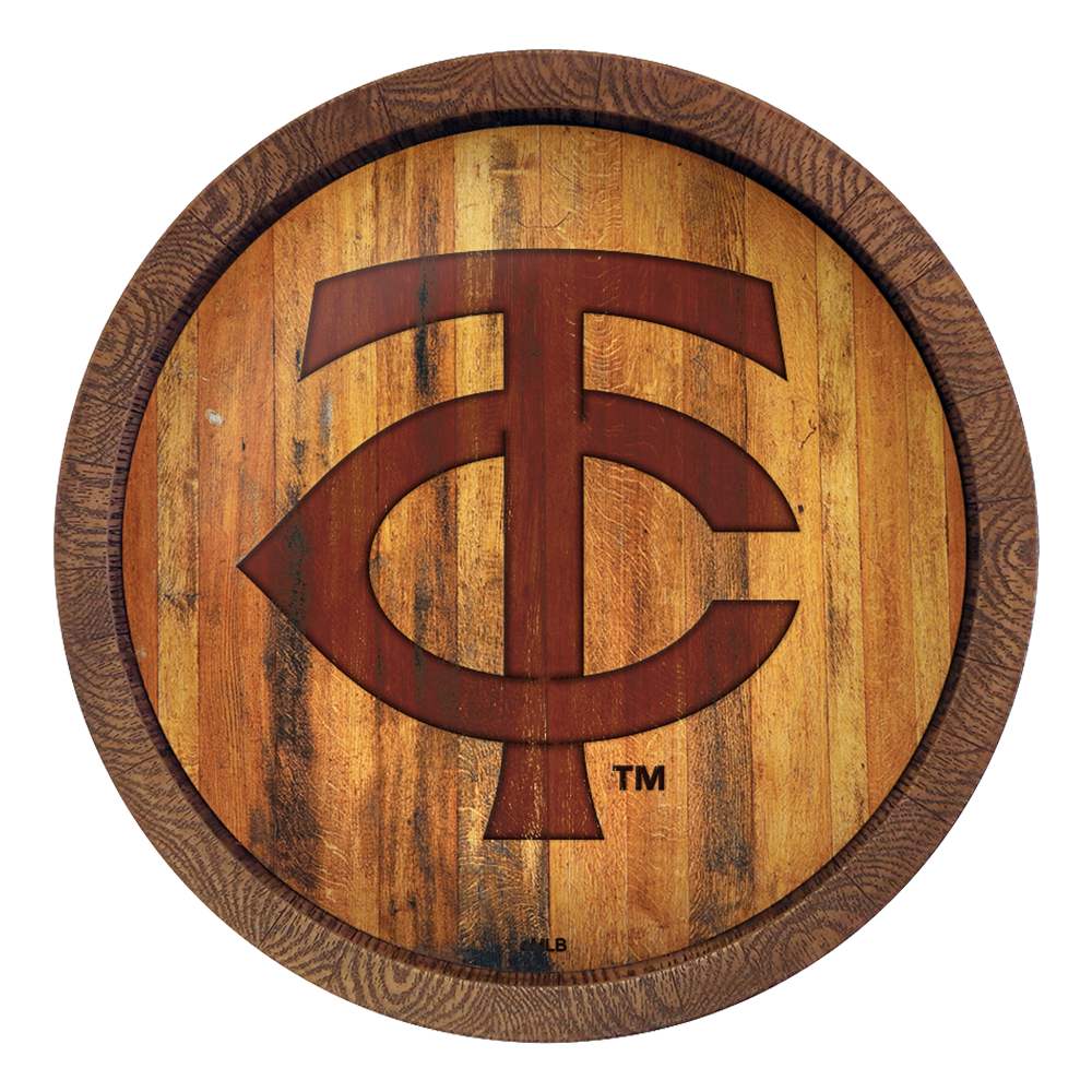 Minnesota Twins Logo - Branded "Faux" Barrel Top Sign  