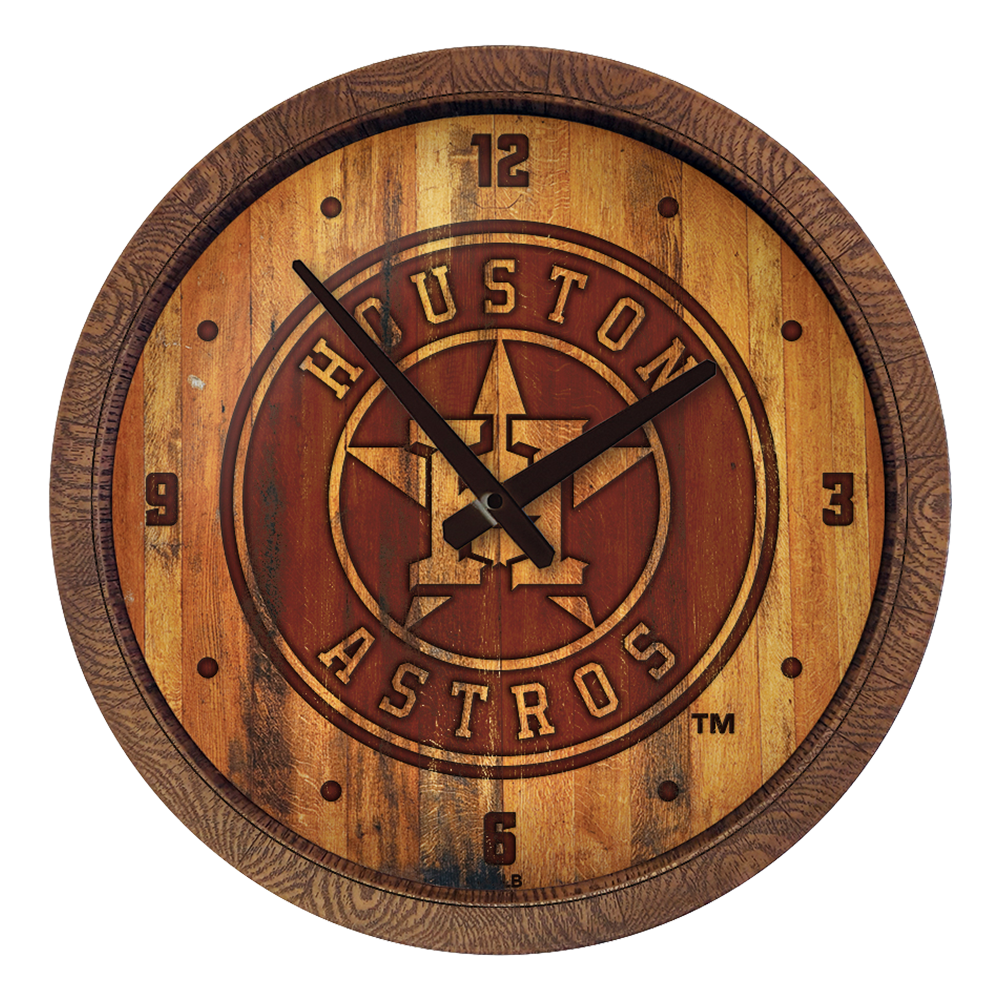 Houston Astros Branded "Faux" Barrel Top Clock  