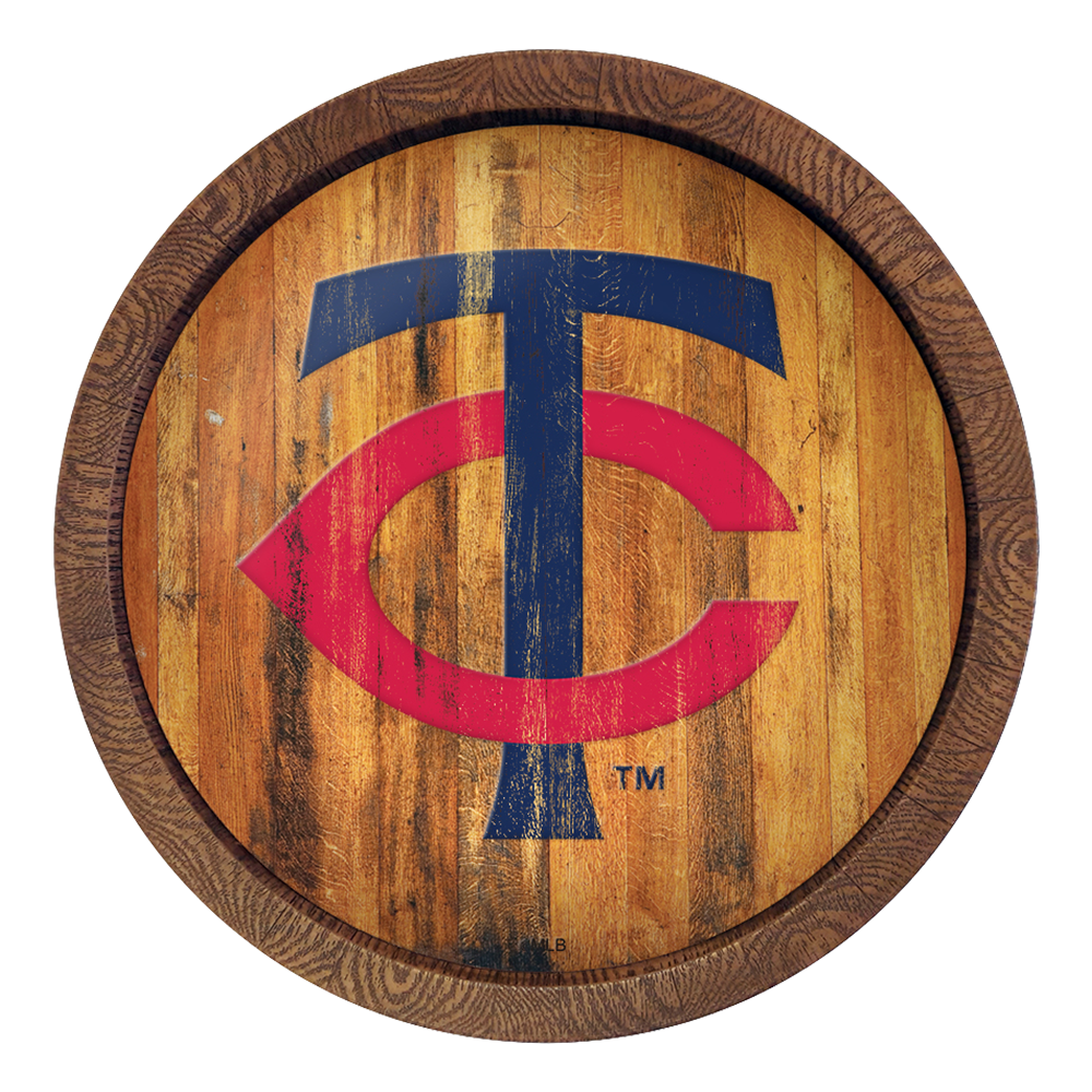 Minnesota Twins Logo - Weathered "Faux" Barrel Top Sign  