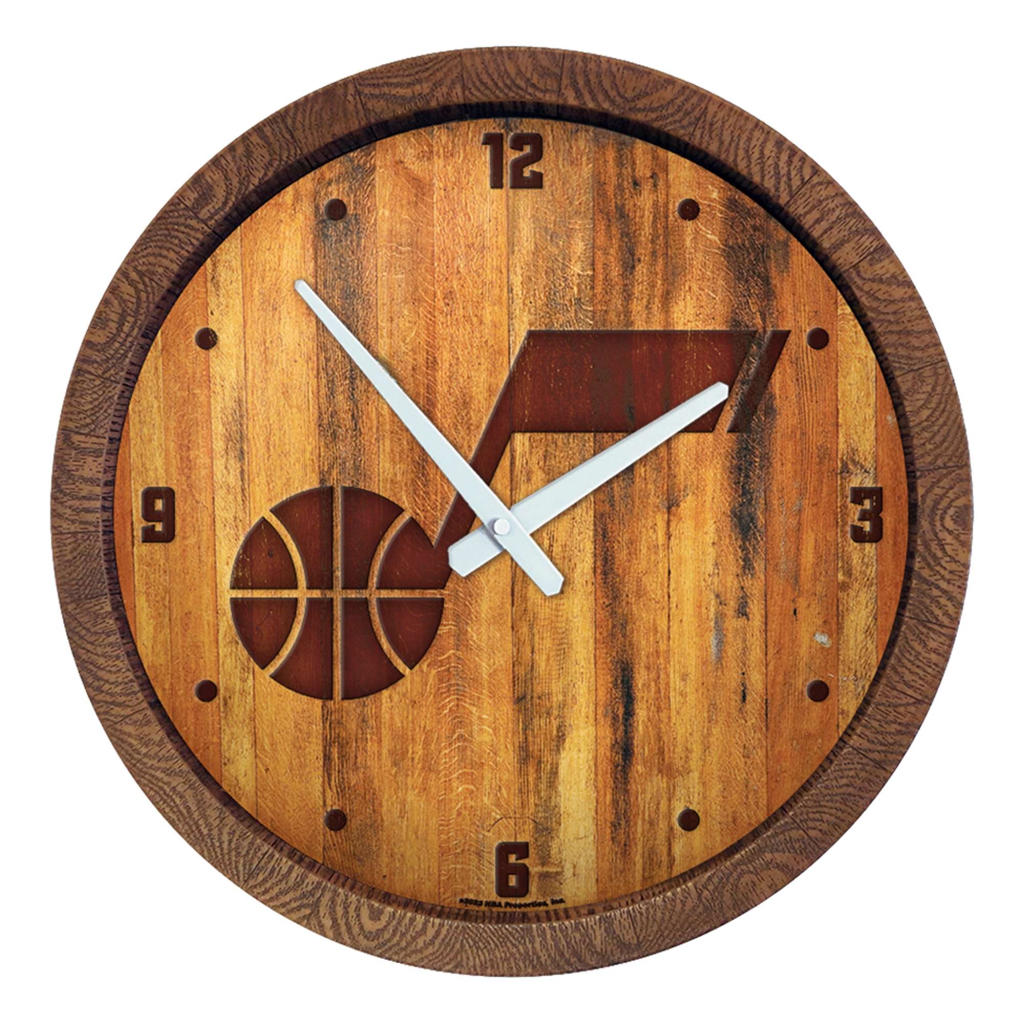 Utah Jazz: "Faux" Barrel Top Clock  