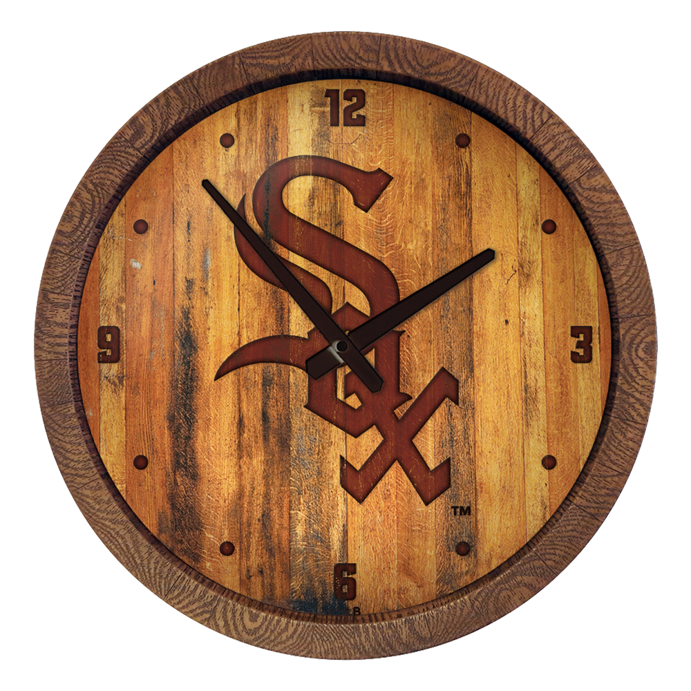 Chicago White Sox Branded "Faux" Barrel Top Clock  