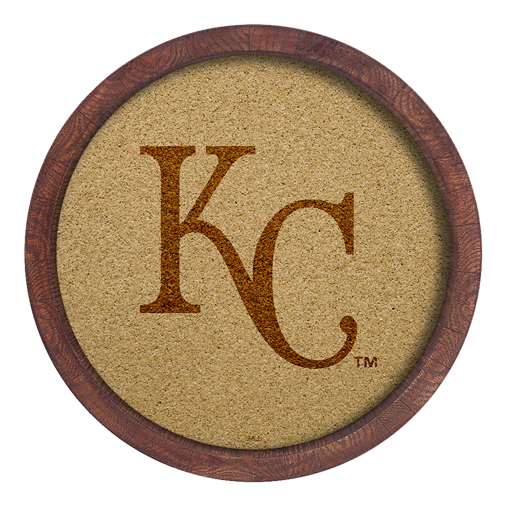 Kansas City Royals Logo - "Faux" Barrel Framed Cork Board  