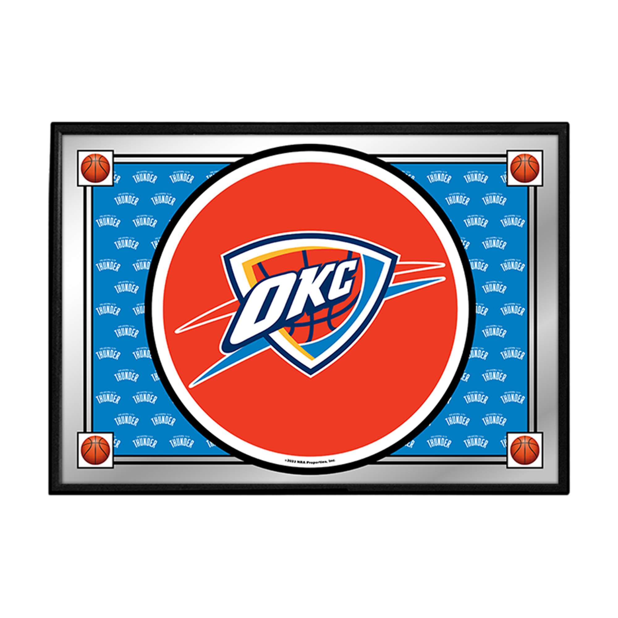 Oklahoma City Thunder: Team Spirit - Framed Mirrored Wall Sign