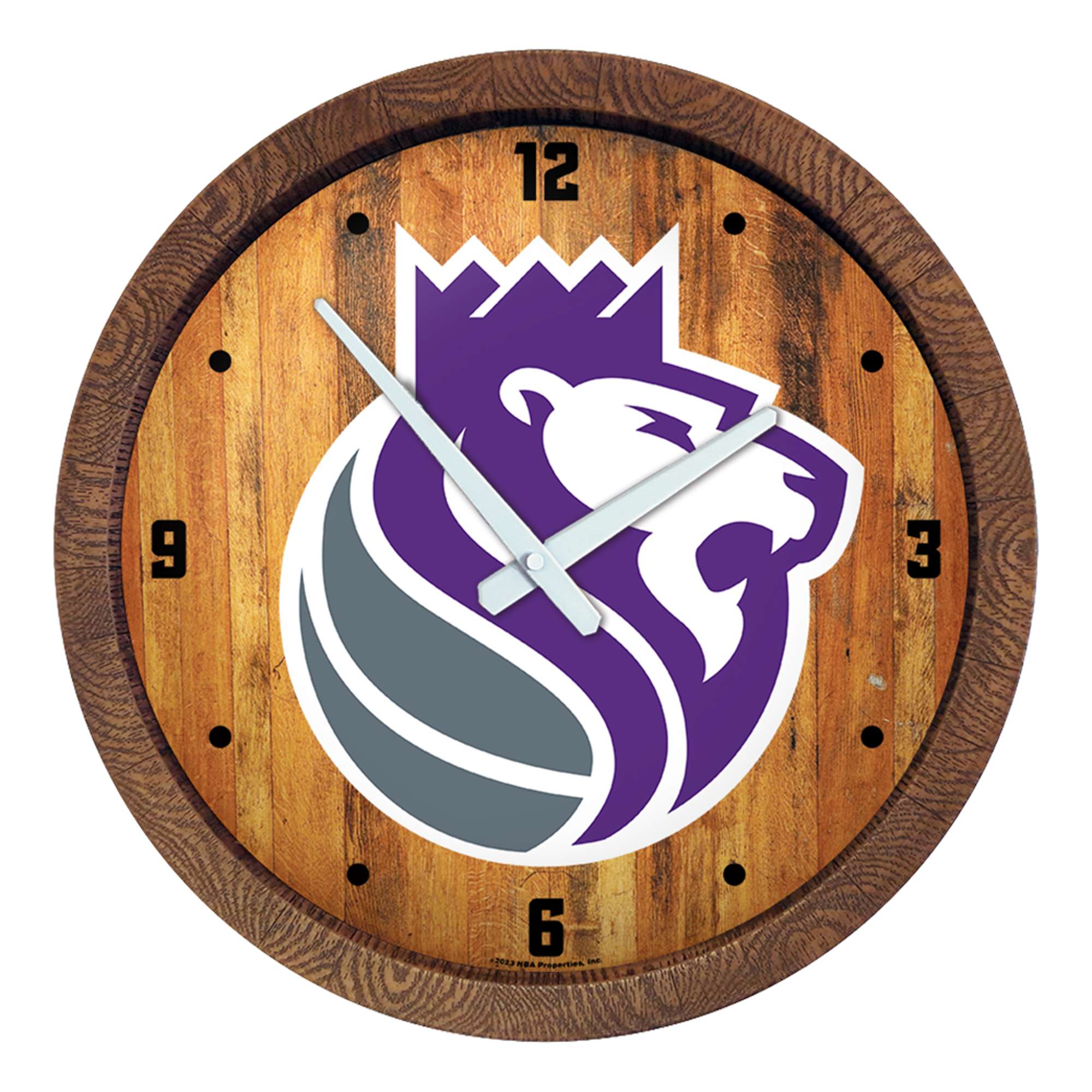 Sacramento Kings: Logo - "Faux" Barrel Top Clock  