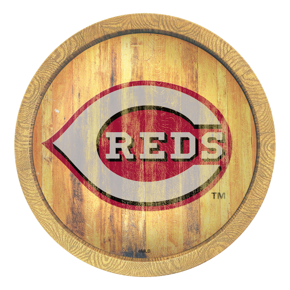 Cincinnati Reds Weathered "Faux" Barrel Top Sign  