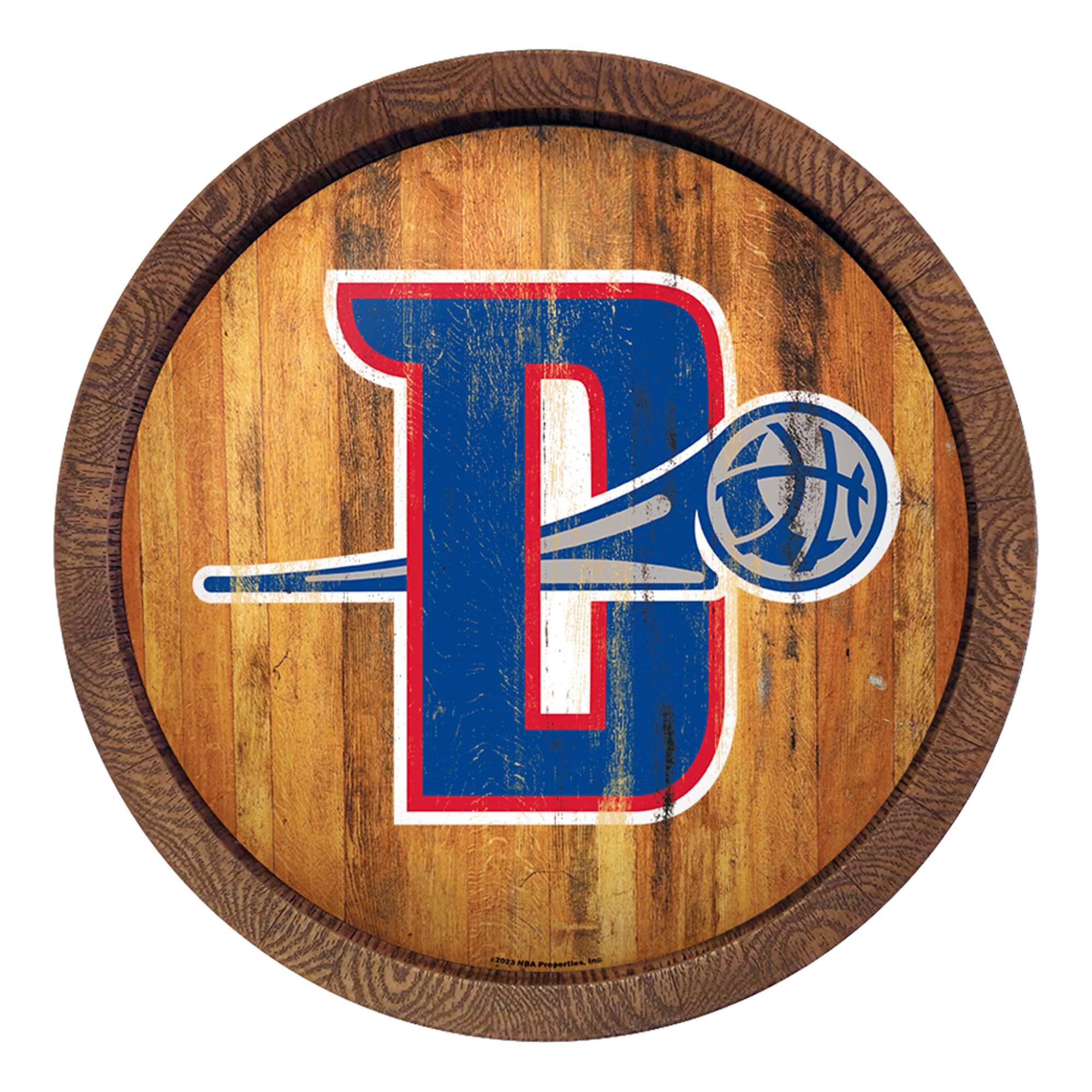 Detroit Pistons: Logo - "Faux" Barrel Top Sign    