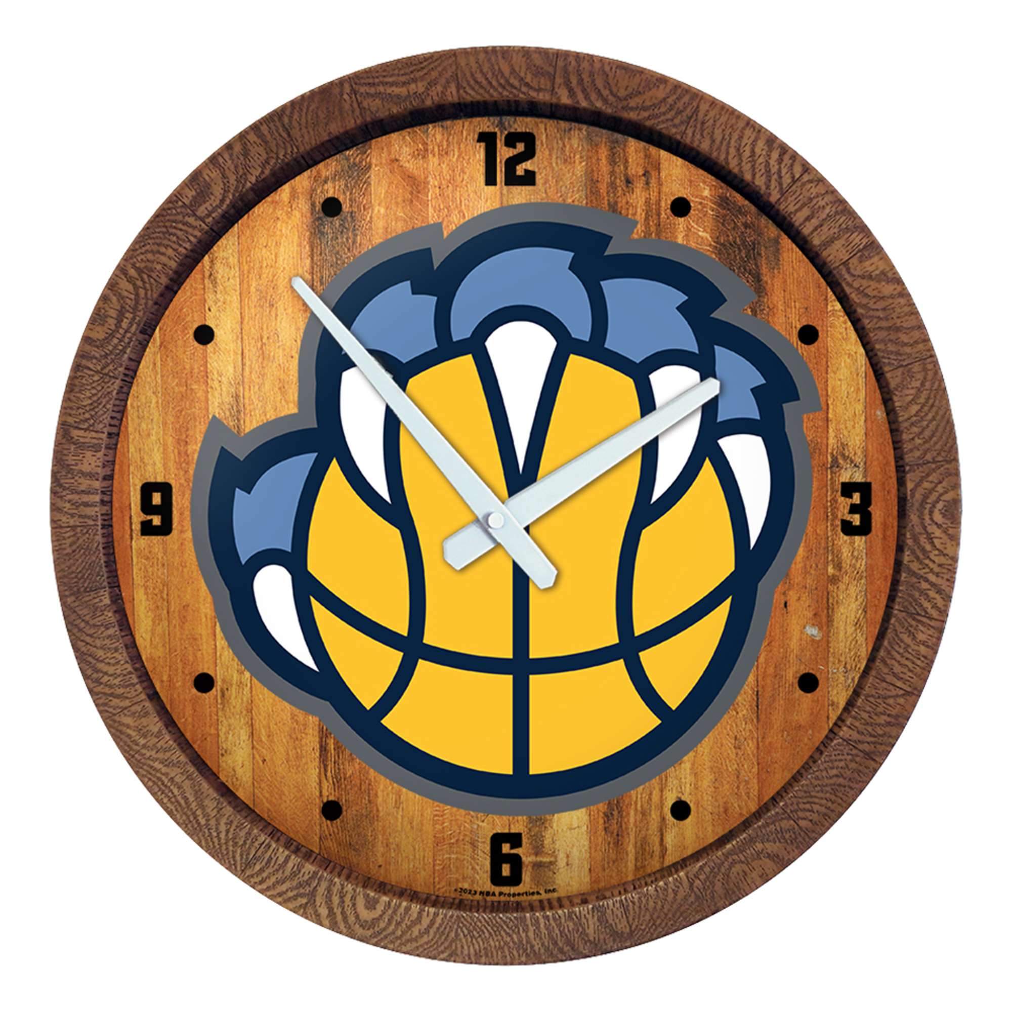 Memphis Grizzlies: Logo - "Faux" Barrel Top Clock    