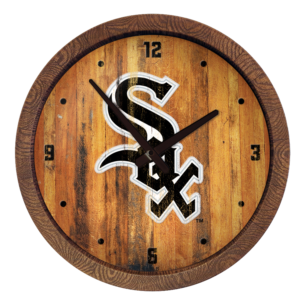 Chicago White Sox Weathered "Faux" Barrel Top Clock  