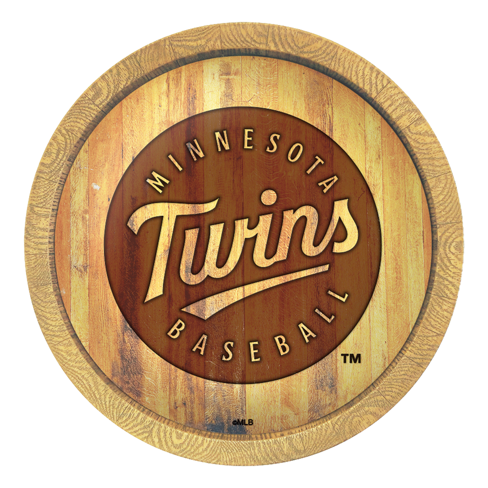 Minnesota Twins Branded "Faux" Barrel Top Sign  