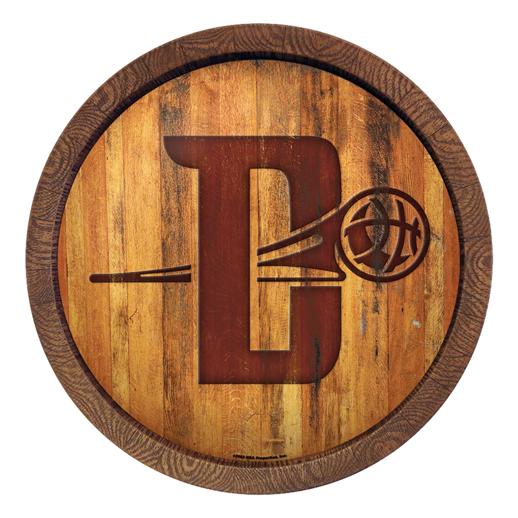 Detroit Pistons: Logo - "Faux" Barrel Top Sign    
