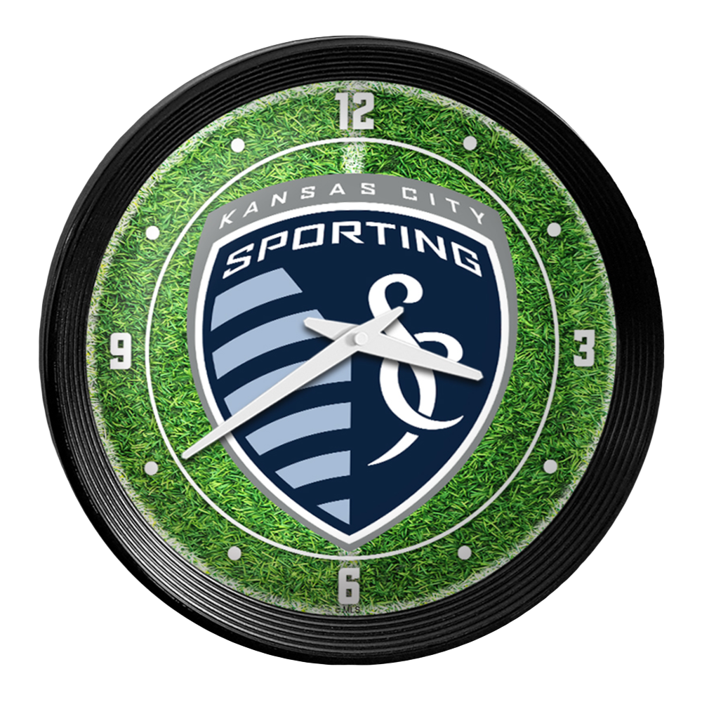Sporting Kansas City: Pitch - Ribbed Frame Wall Clock