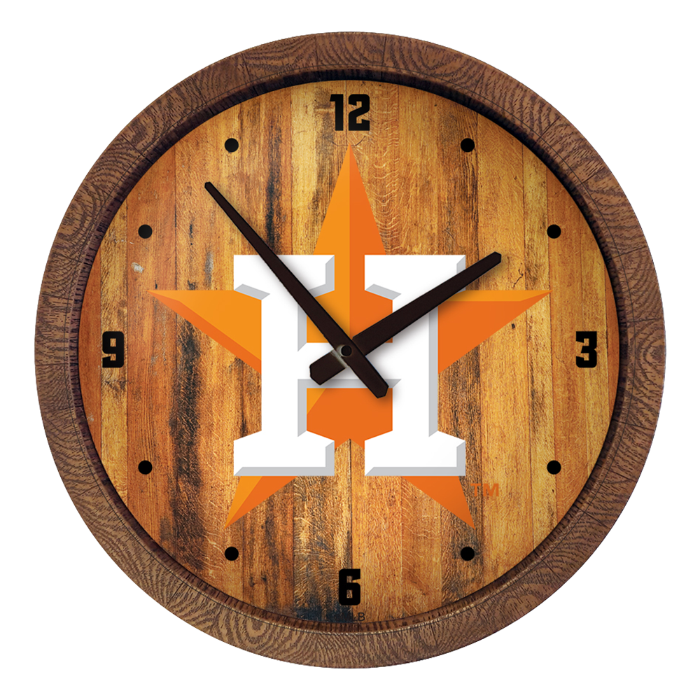 Houston Astros Logo - "Faux" Barrel Top Clock  