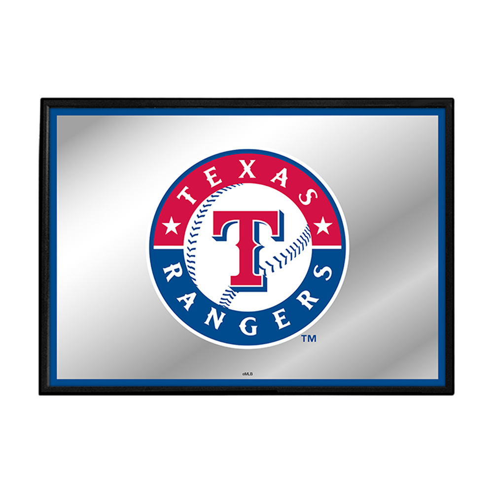 Texas Rangers Framed Mirrored Wall Sign  