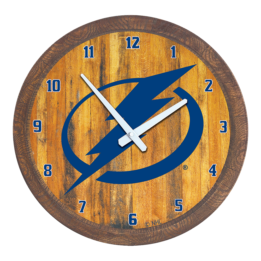 Tampa Bay Lightning "Faux" Barrel Top Wall Clock  