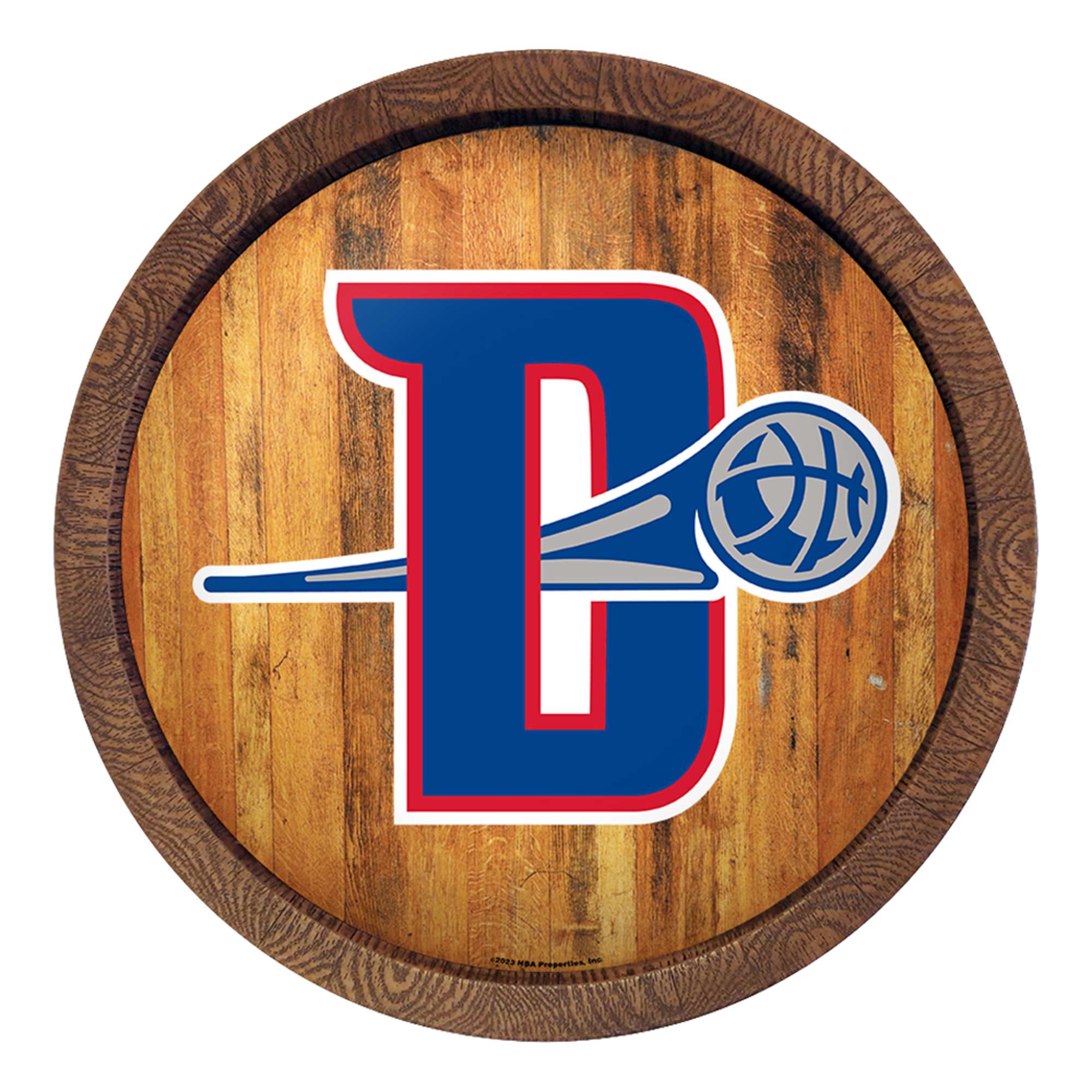 Detroit Pistons: Logo - "Faux" Barrel Top Sign    