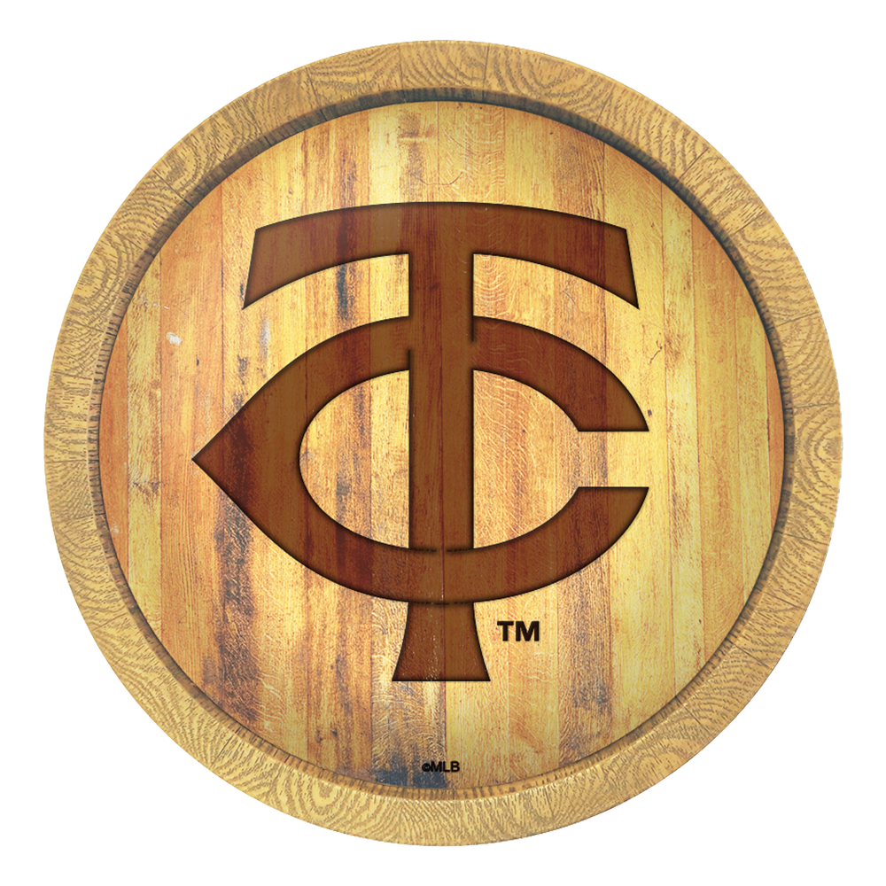 Minnesota Twins Logo - Branded "Faux" Barrel Top Sign  