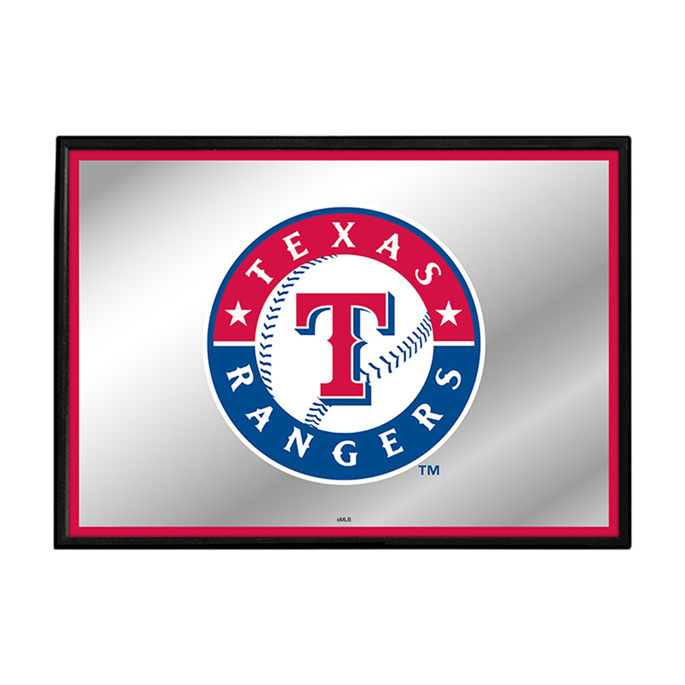 Texas Rangers Framed Mirrored Wall Sign  