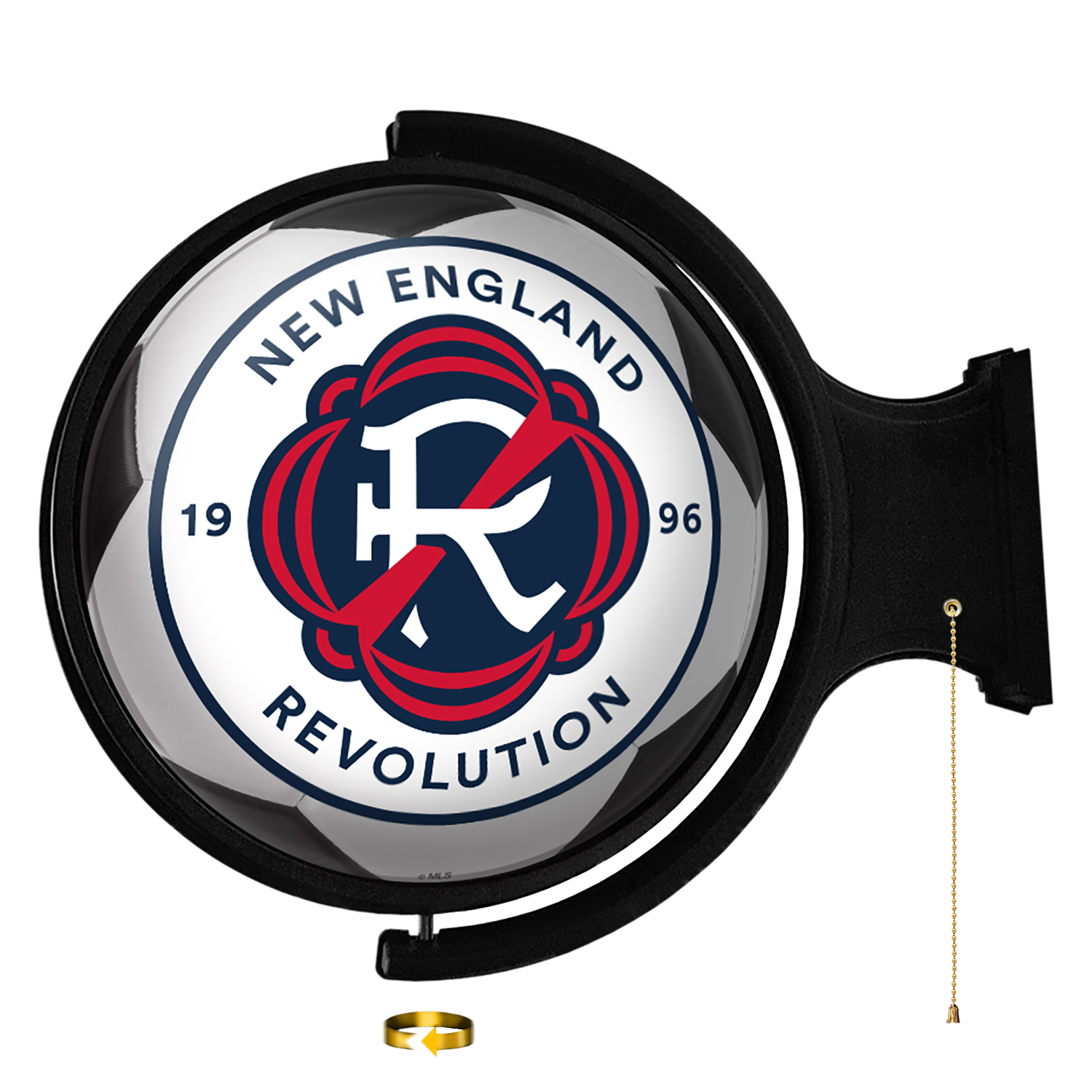New England Revolution: Soccer Ball - Original Round Rotating Lighted Wall Sign Halloween Decoration