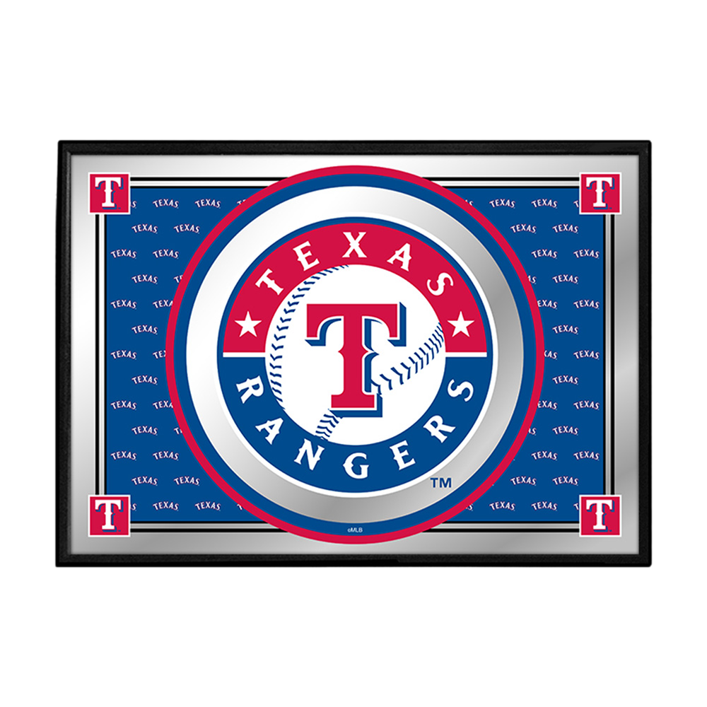 Texas Rangers Team Spirit - Framed Mirrored Wall Sign  